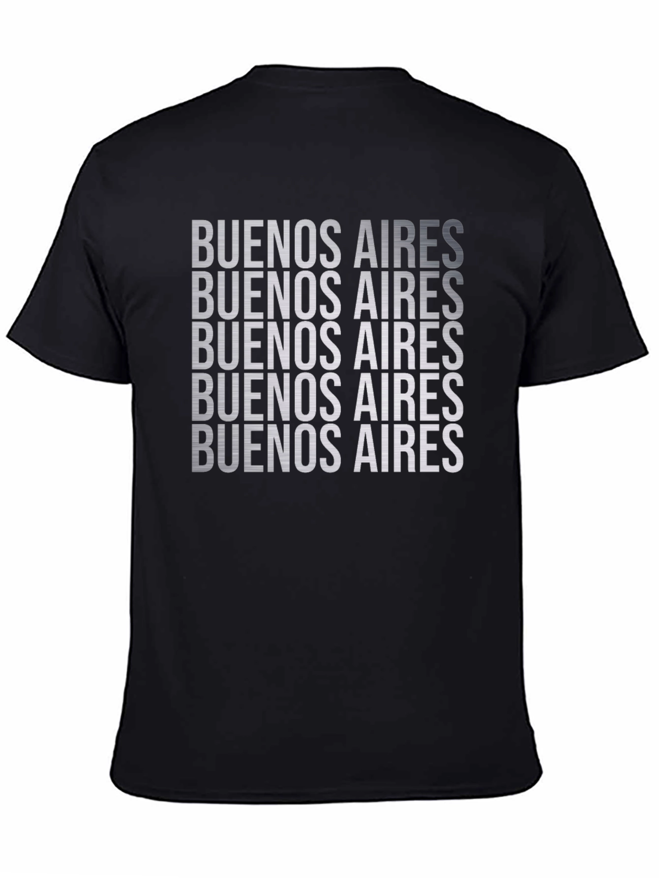 Buenos Aires Repeated Print Black T-Shirt
