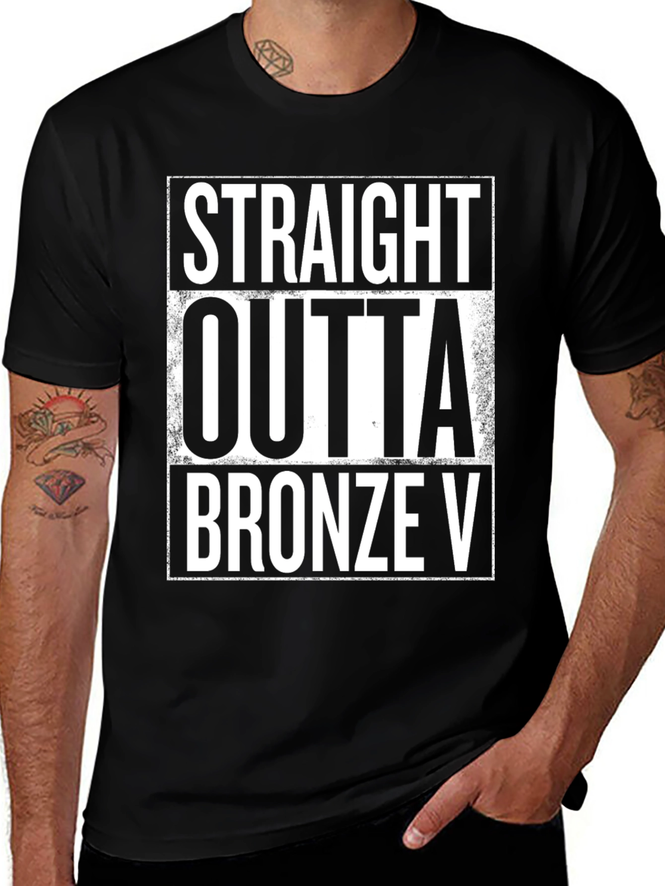 Straight Outta Bronze V Black T-Shirt