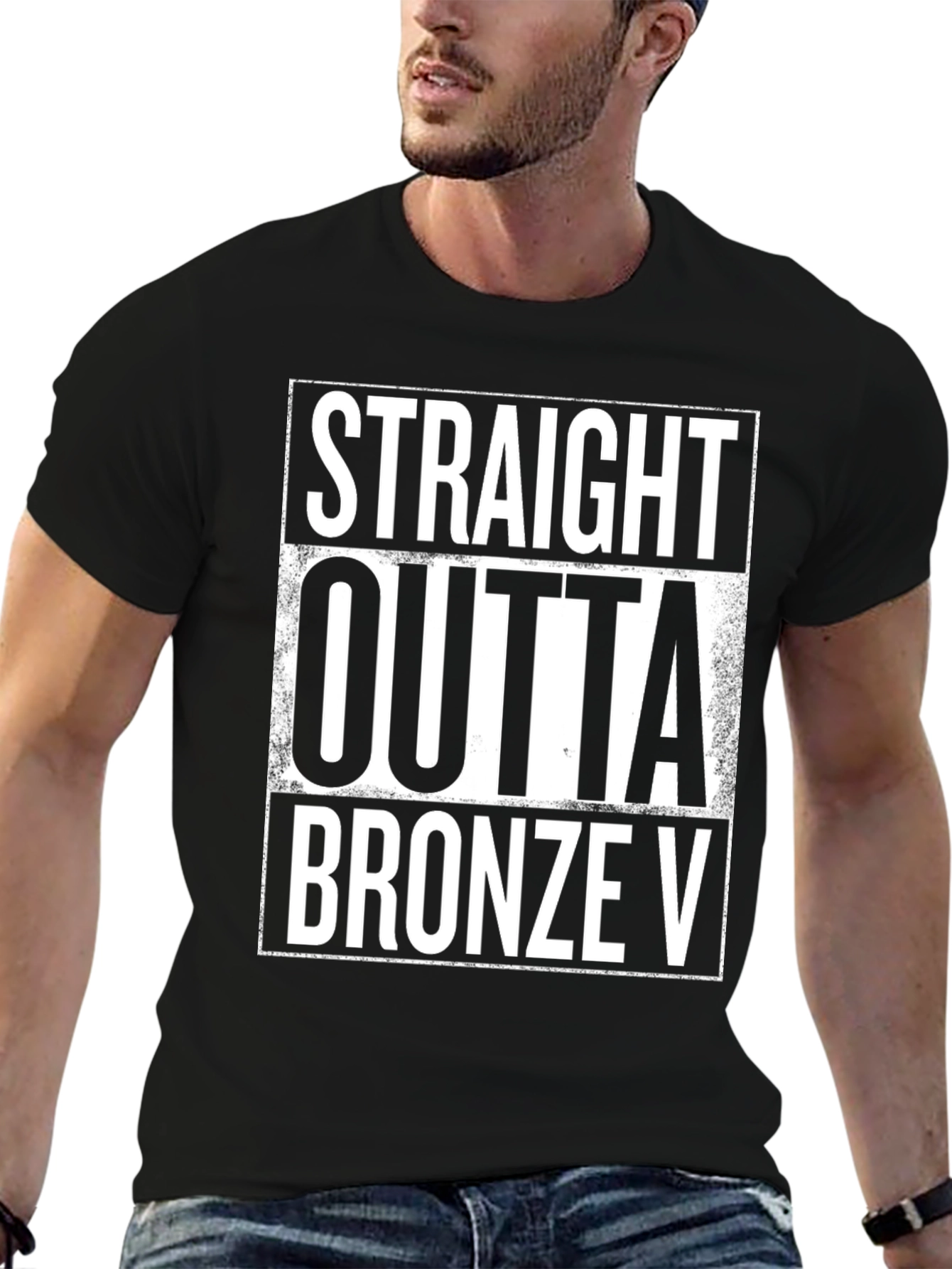 Straight Outta Bronze V Black T-Shirt
