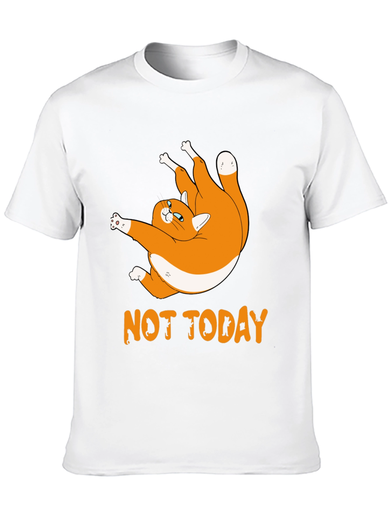 Not Today Cat Graphic Black T-Shirt