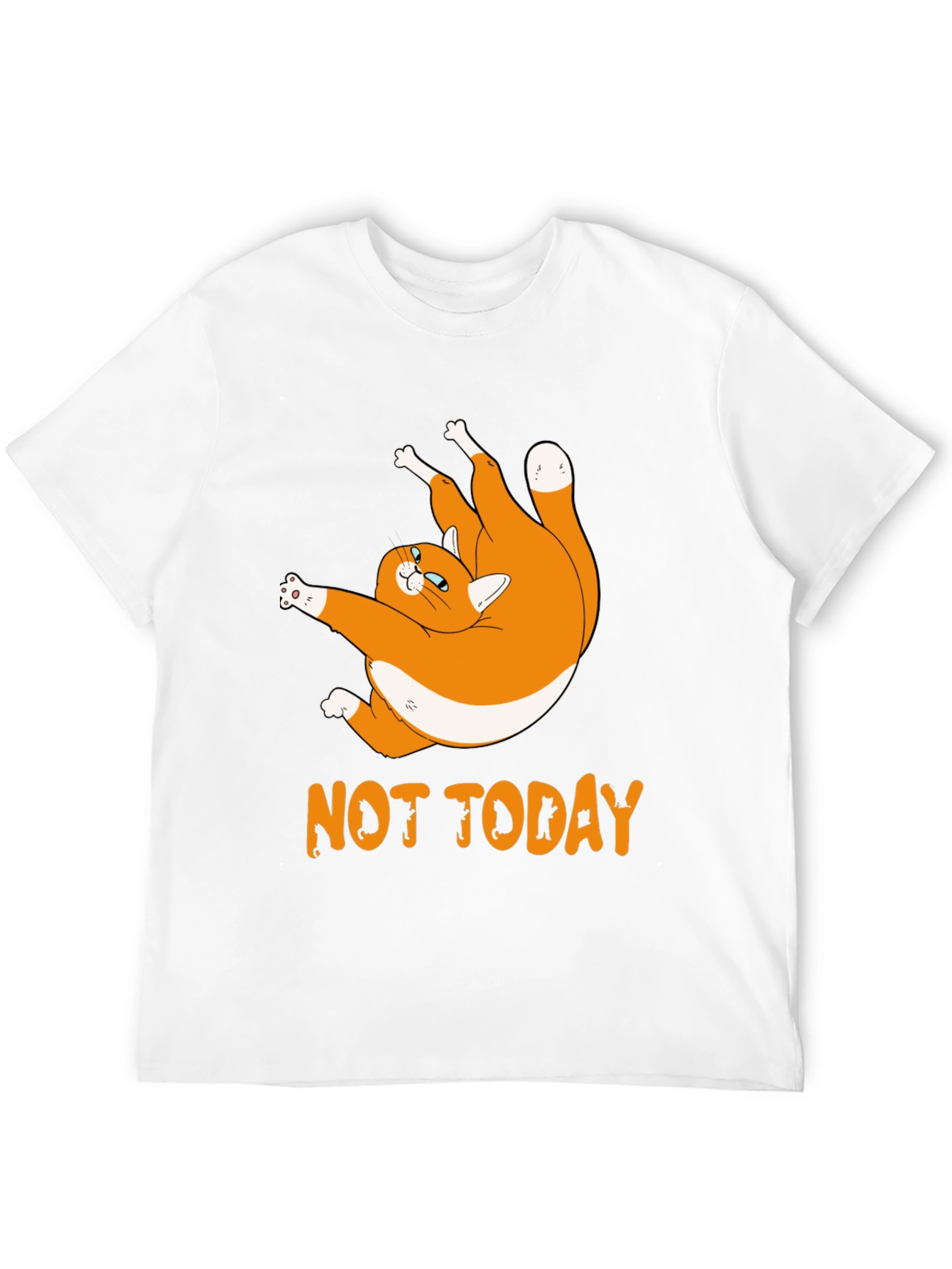 Not Today Cat Graphic Black T-Shirt