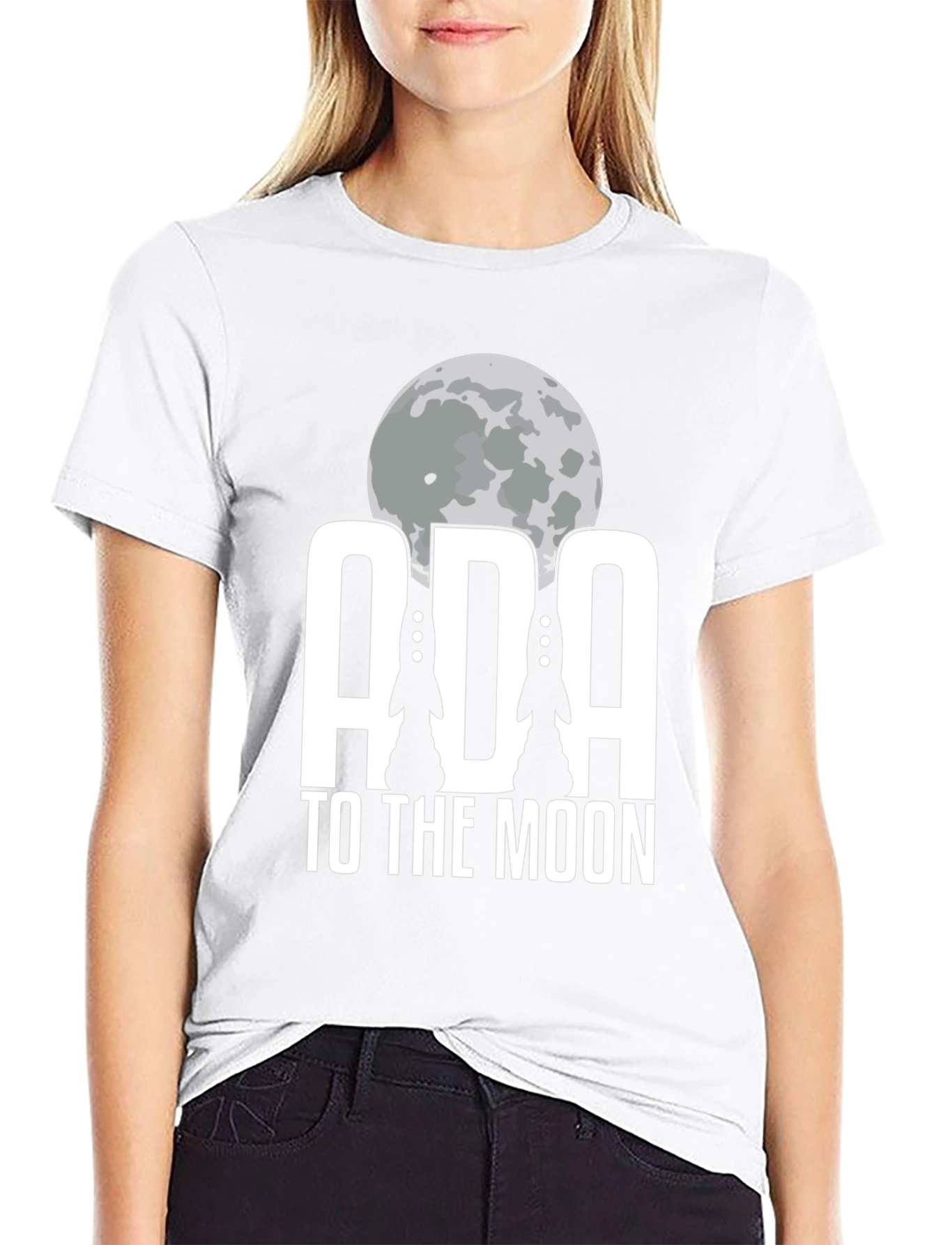 ADA to the Moon Black T-Shirt