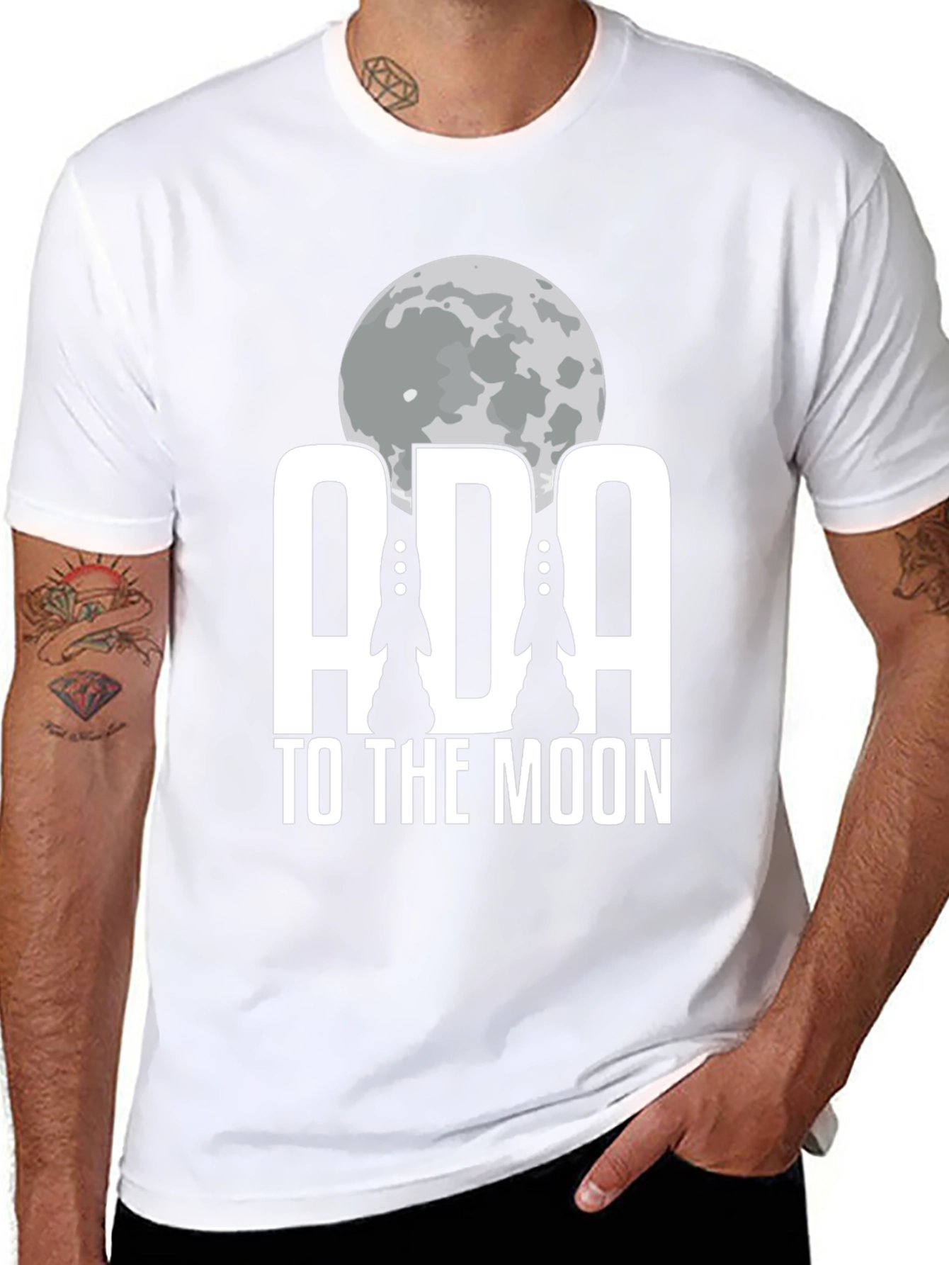 ADA to the Moon Black T-Shirt