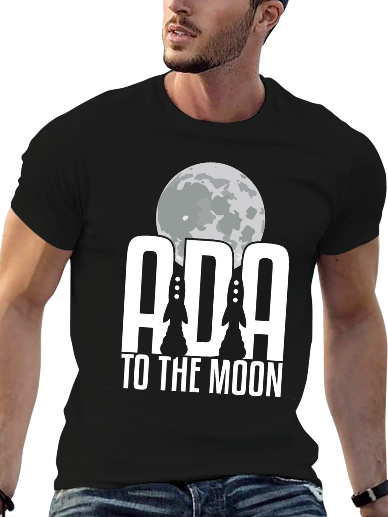 ADA to the Moon Black T-Shirt