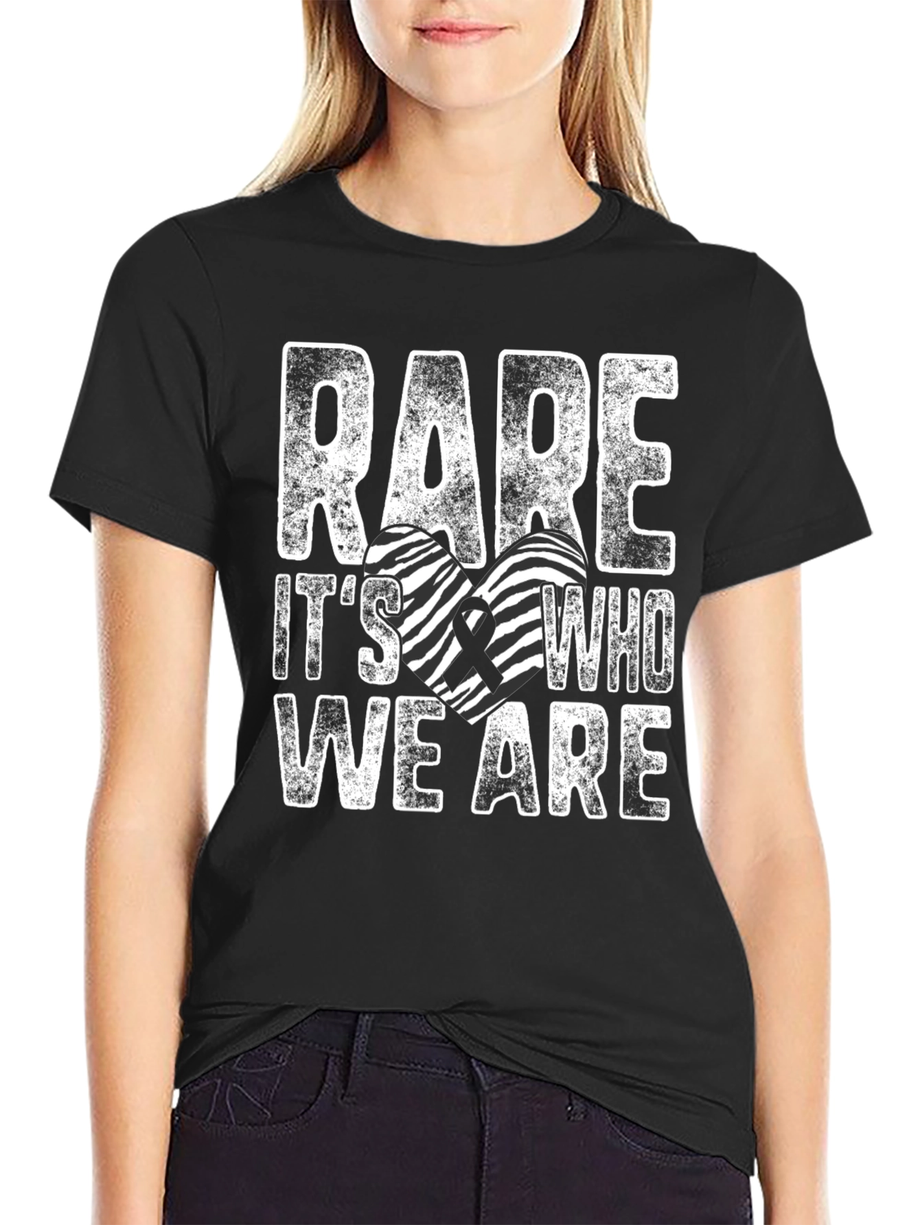 Rare Disease Awareness Zebra Heart T-Shirt