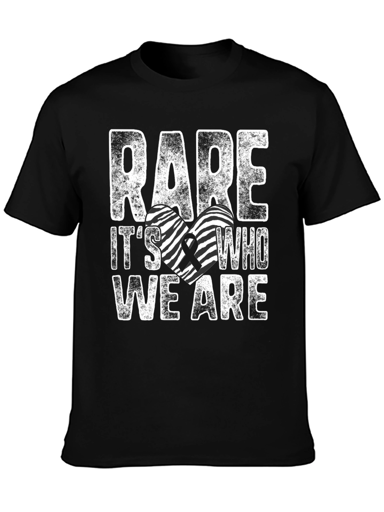 Rare Disease Awareness Zebra Heart T-Shirt