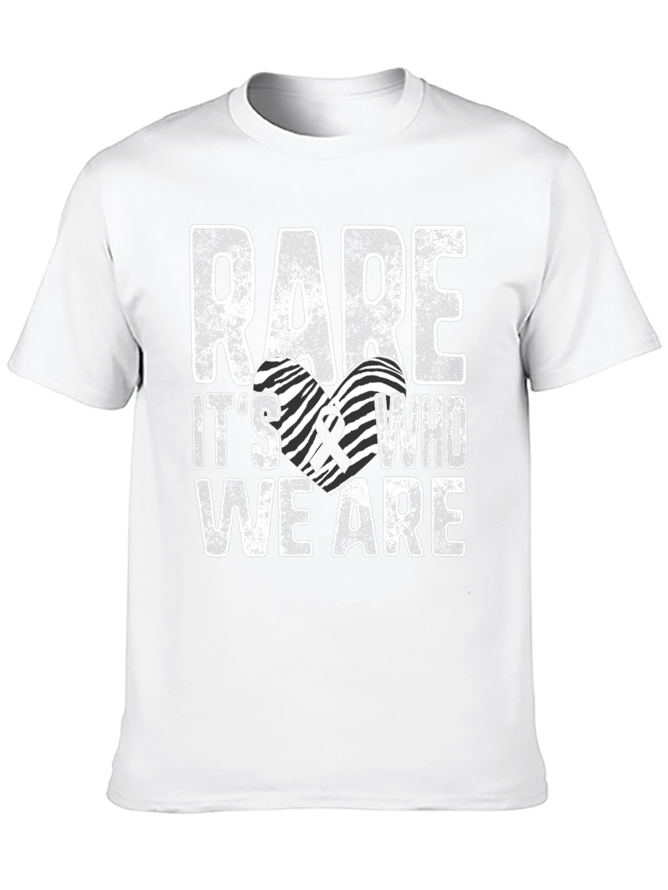 Rare Disease Awareness Zebra Heart T-Shirt