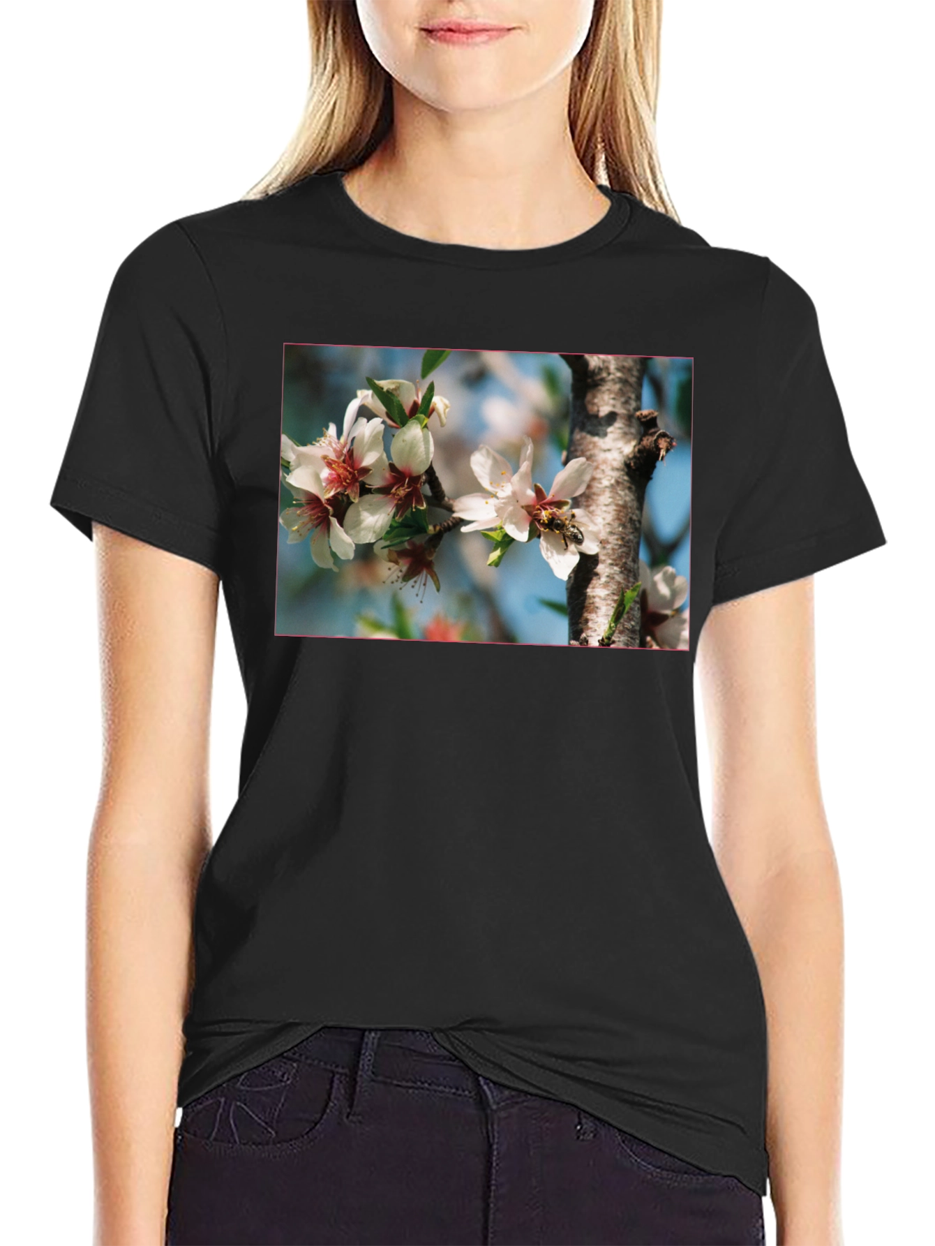 Floral Bee T-Shirt - Nature Inspired Graphic Tee