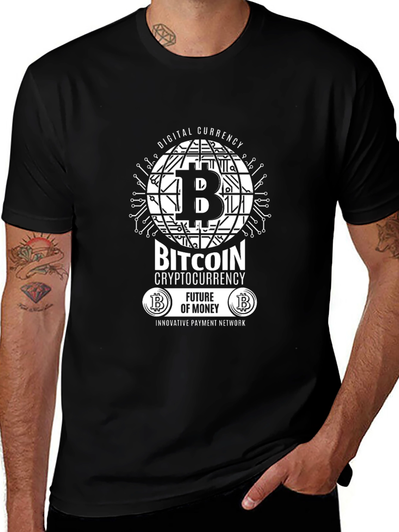 Bitcoin Crypto Digital Currency Graphic T-Shirt