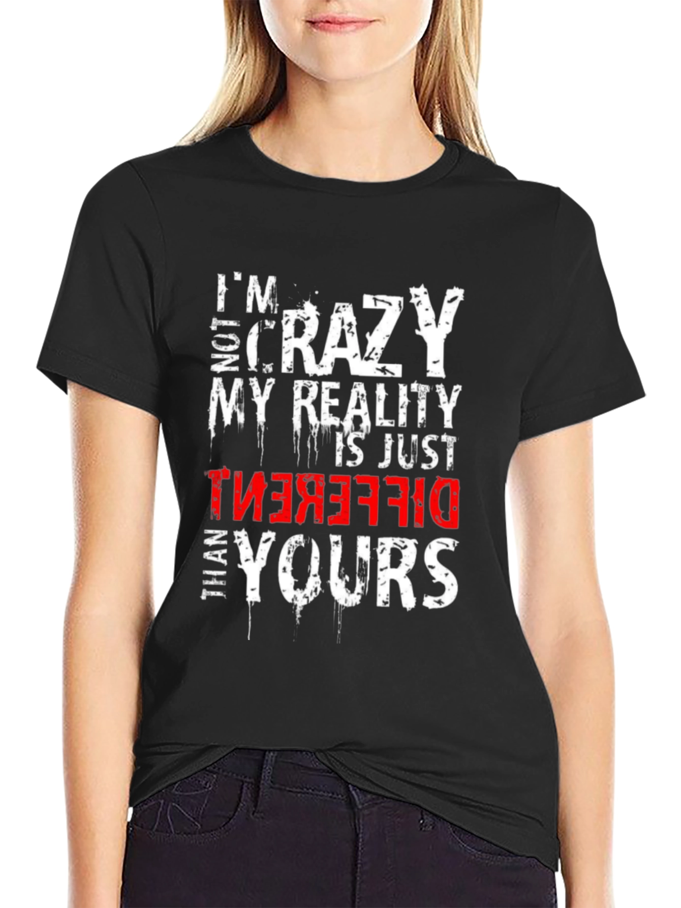 Im Not Crazy Graphic T-Shirt - Black