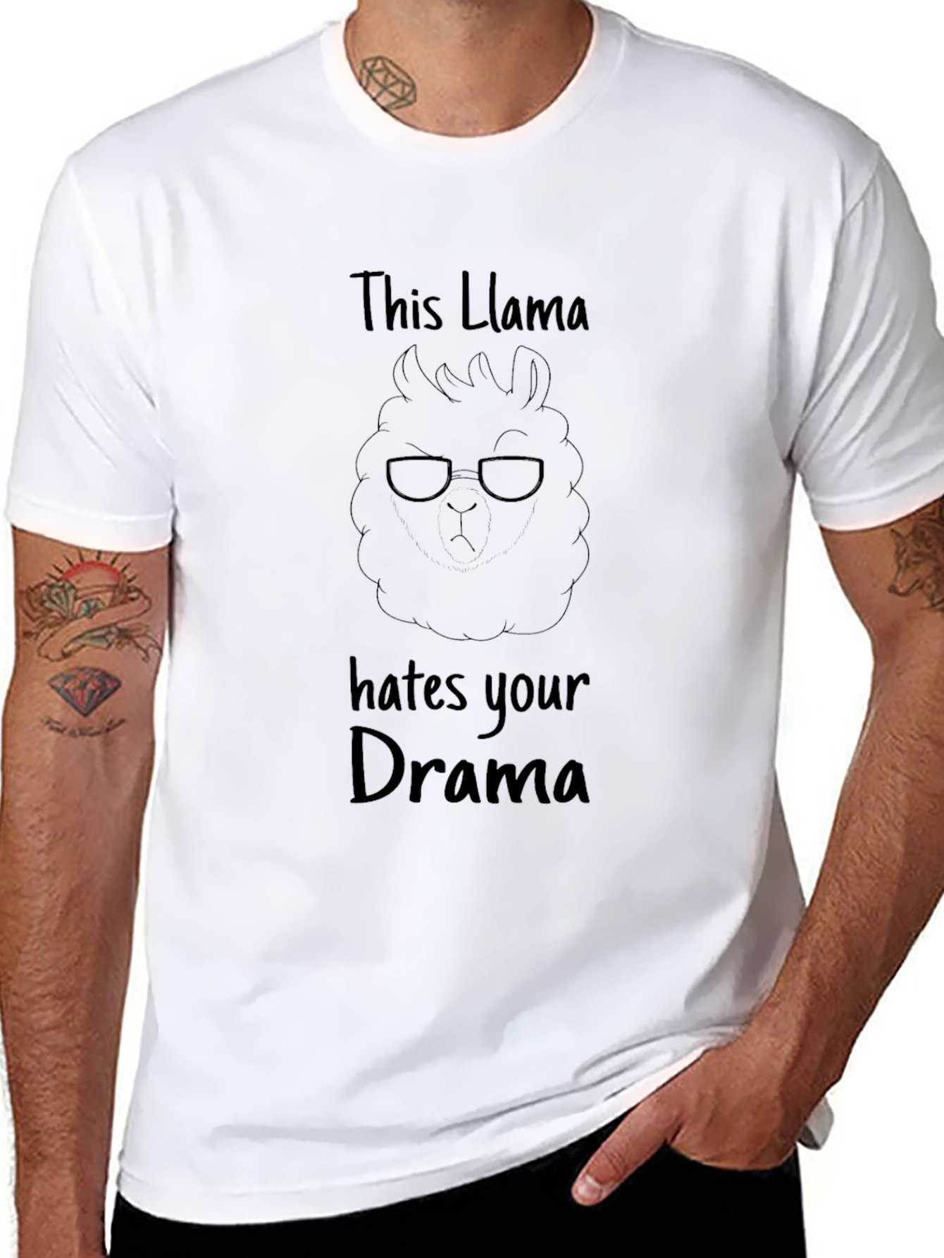 Llama Hates Drama Graphic T-Shirt