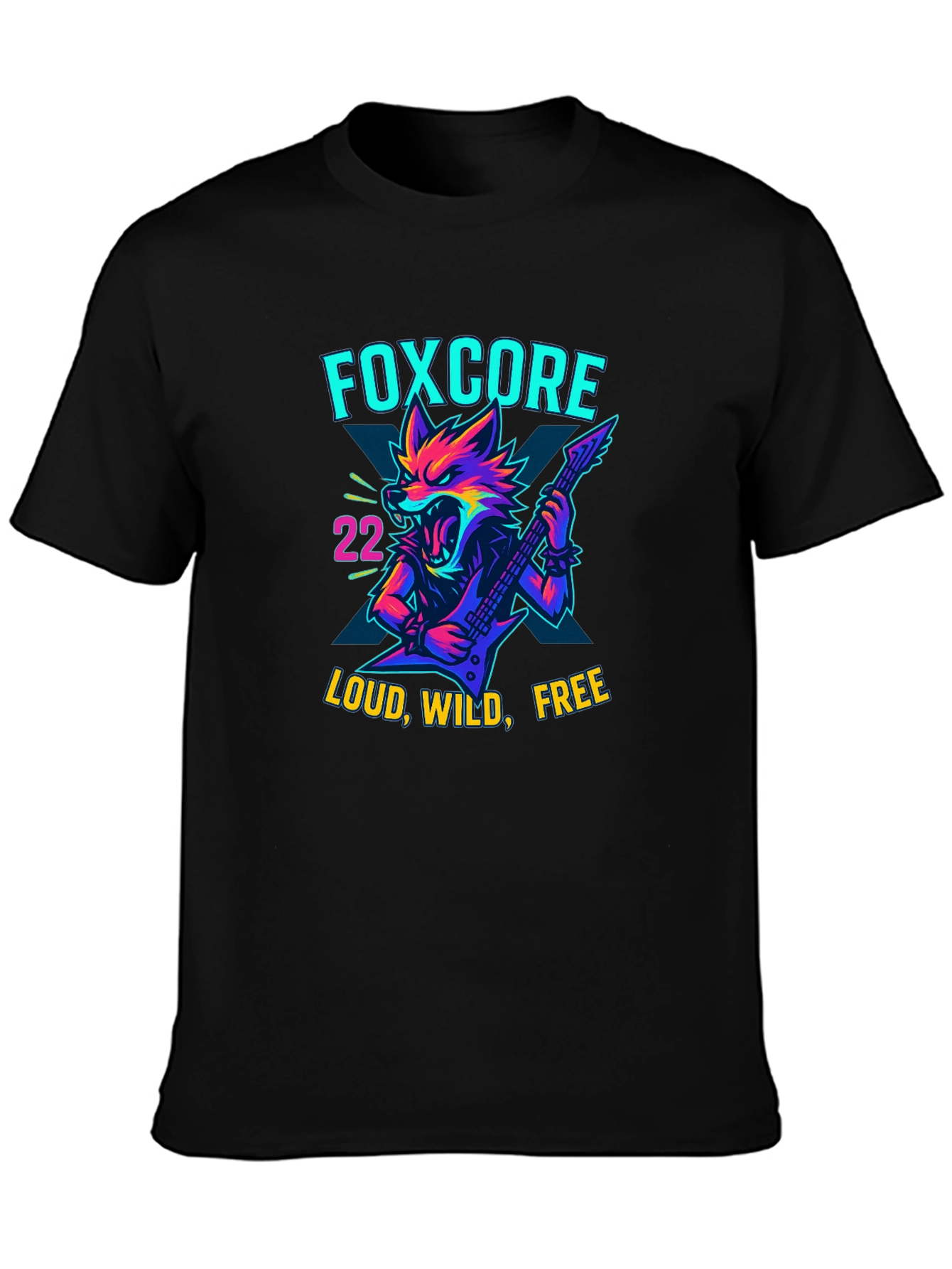 Foxcore Loud Wild Free Graphic Tee