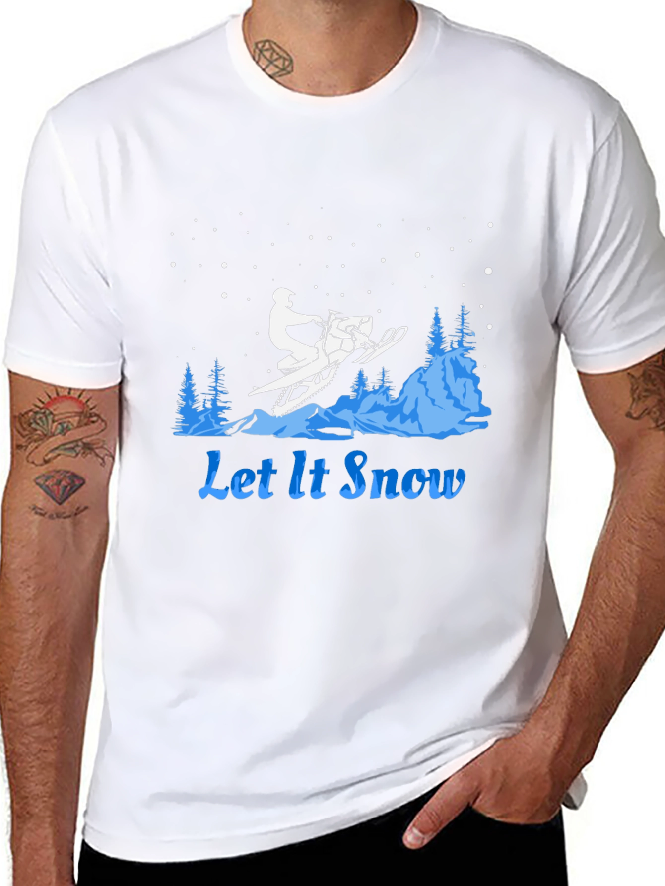 Let It Snow Snowmobile Graphic Tee