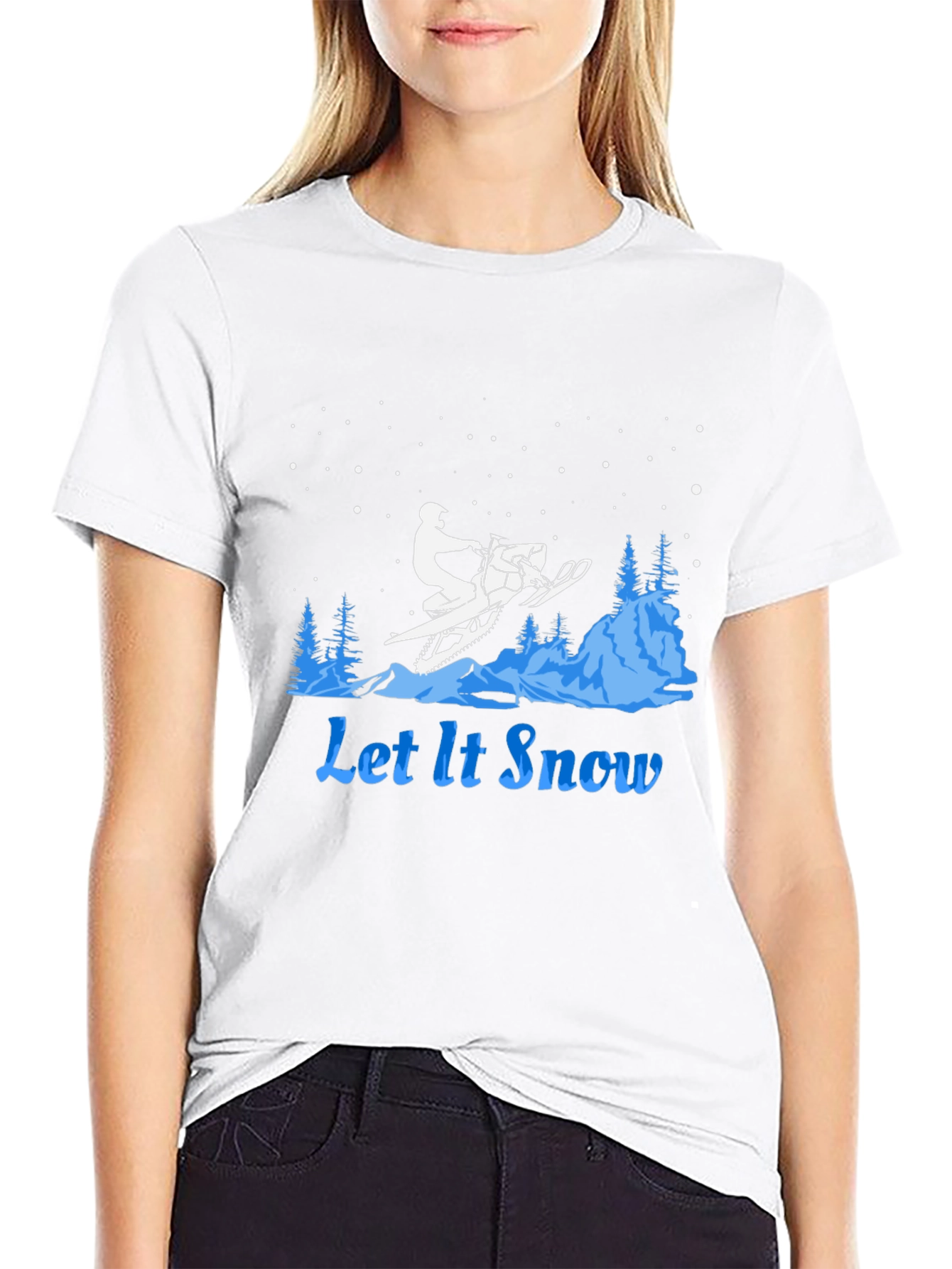 Let It Snow Snowmobile Graphic Tee
