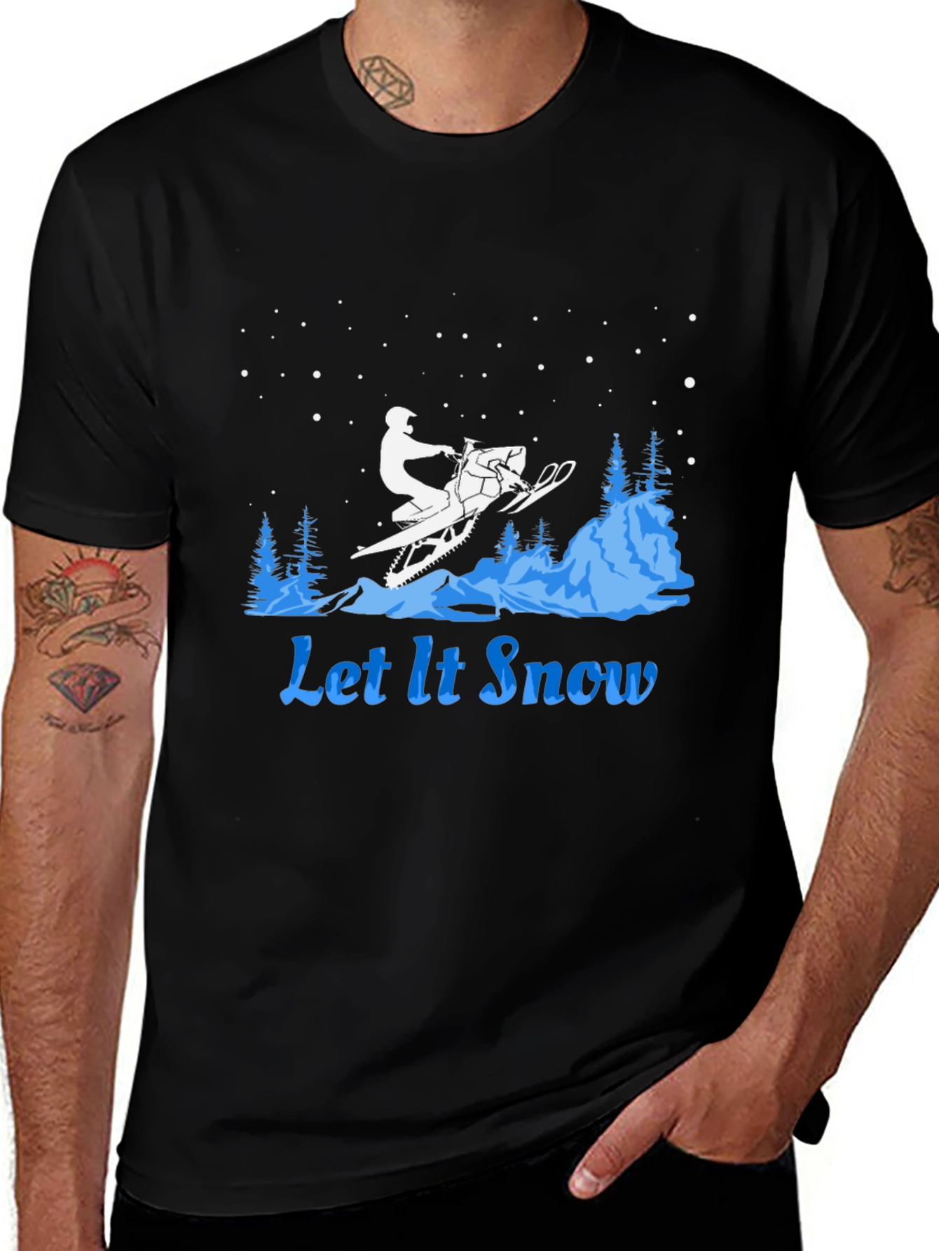 Let It Snow Snowmobile Graphic Tee