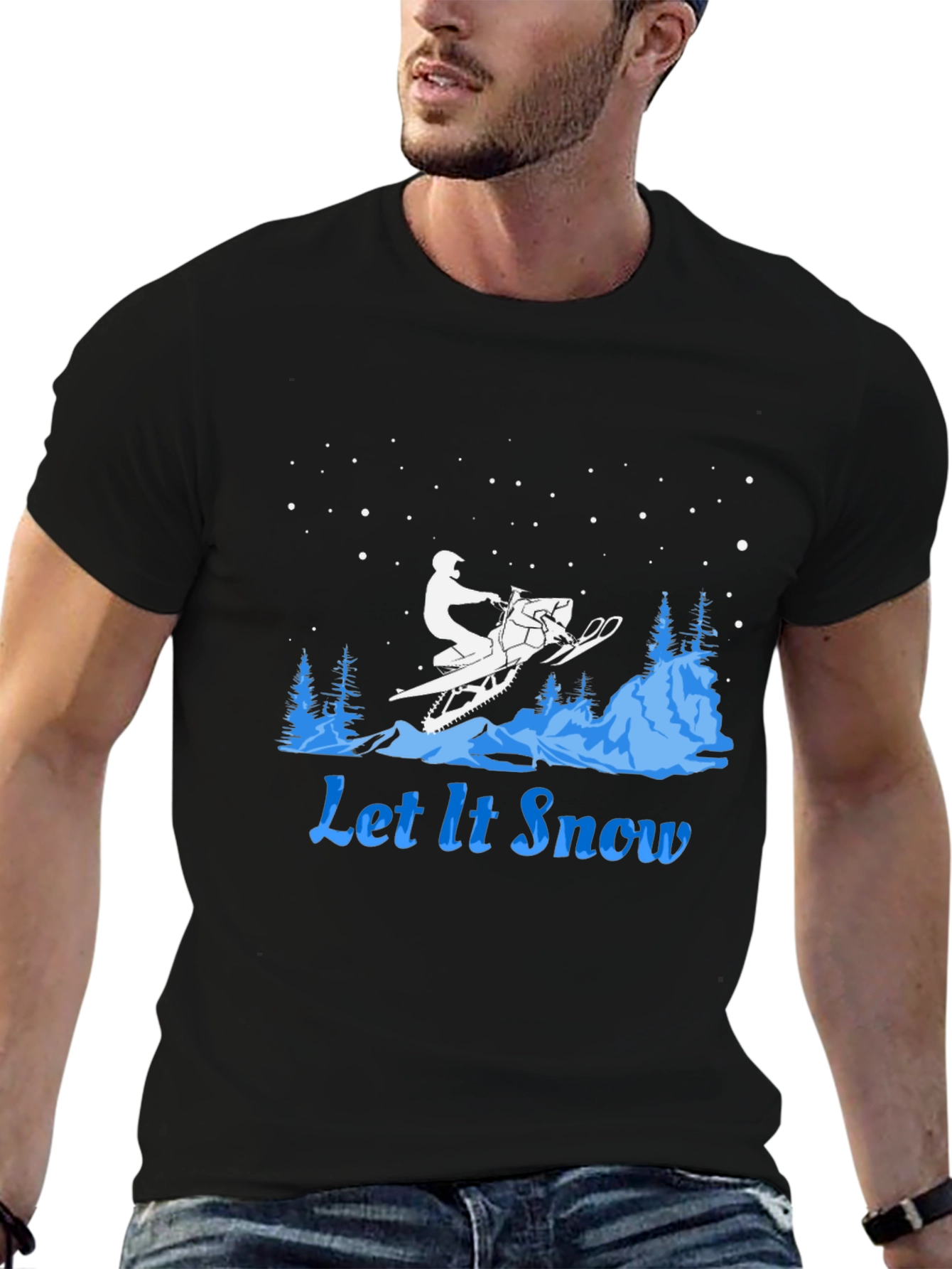 Let It Snow Snowmobile Graphic Tee