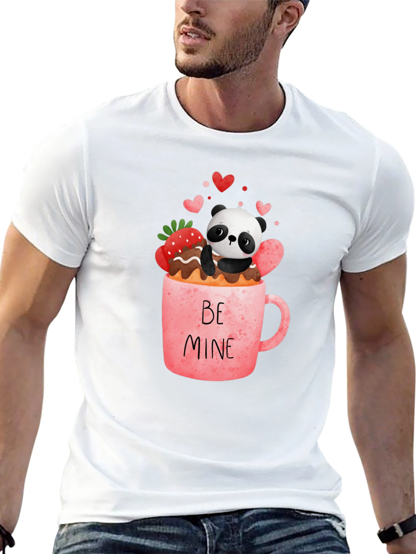 Panda Be Mine Valentines Graphic Tee