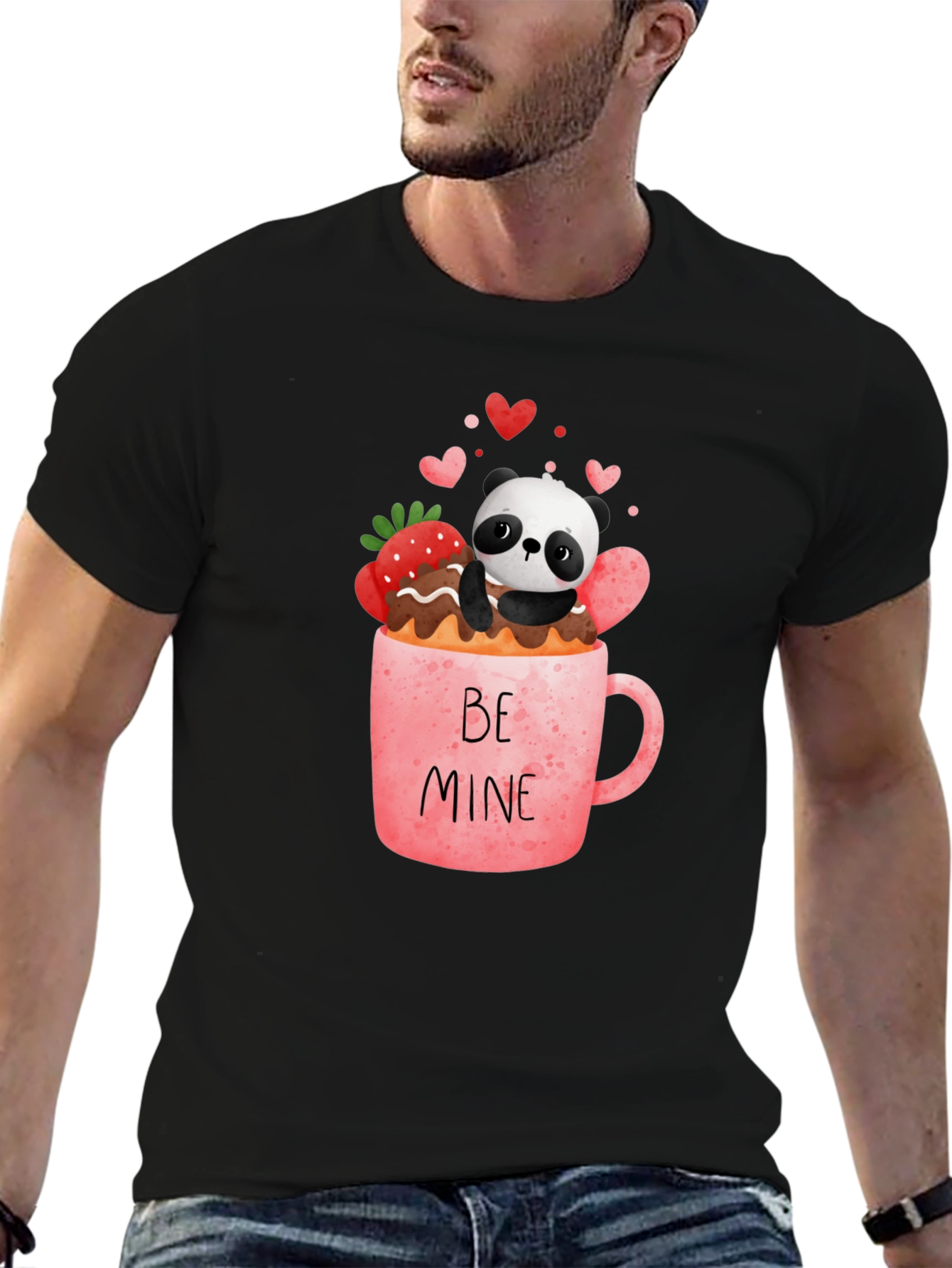 Panda Be Mine Valentines Graphic Tee