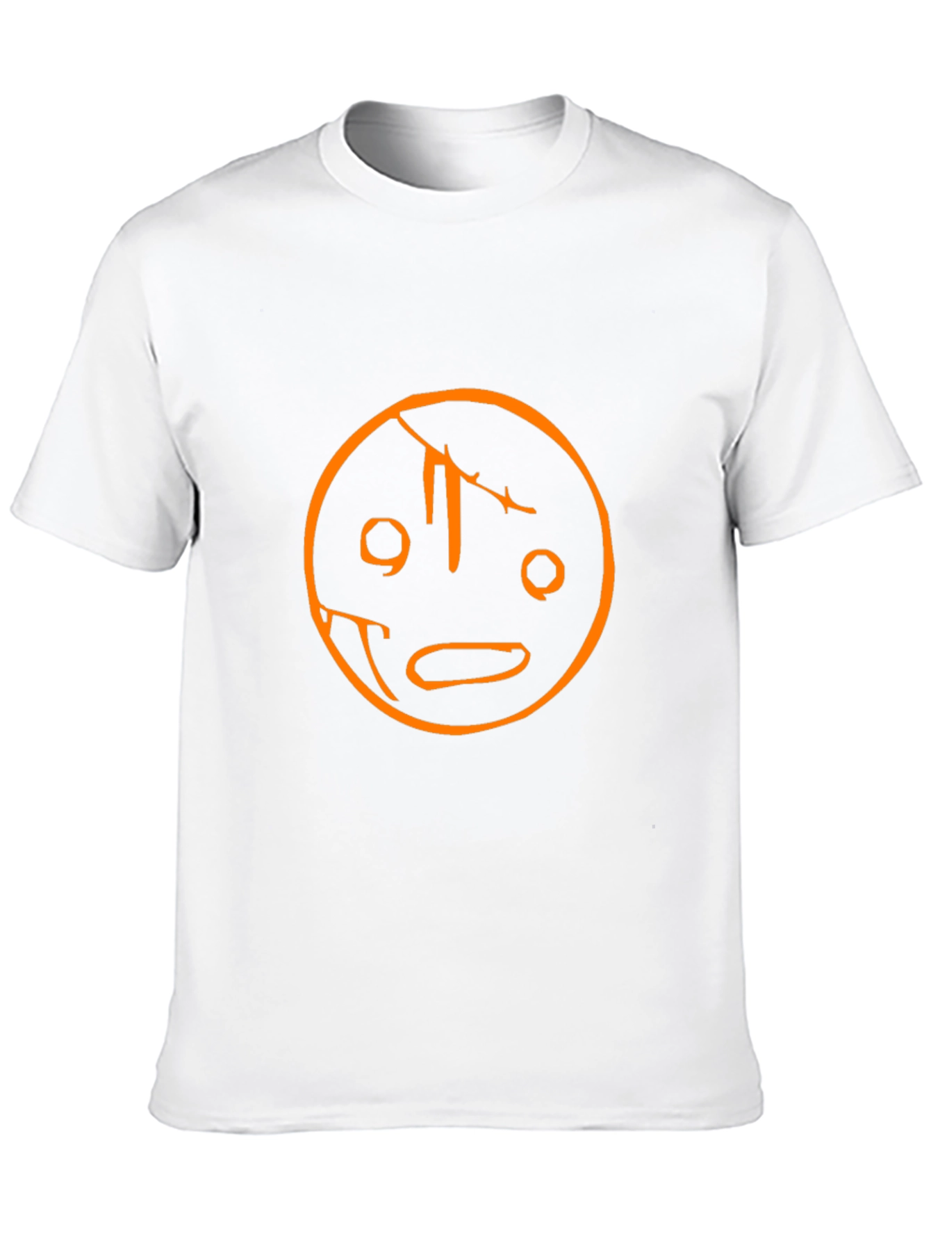 Unique Graphic Tee - Cracked Smiley Face