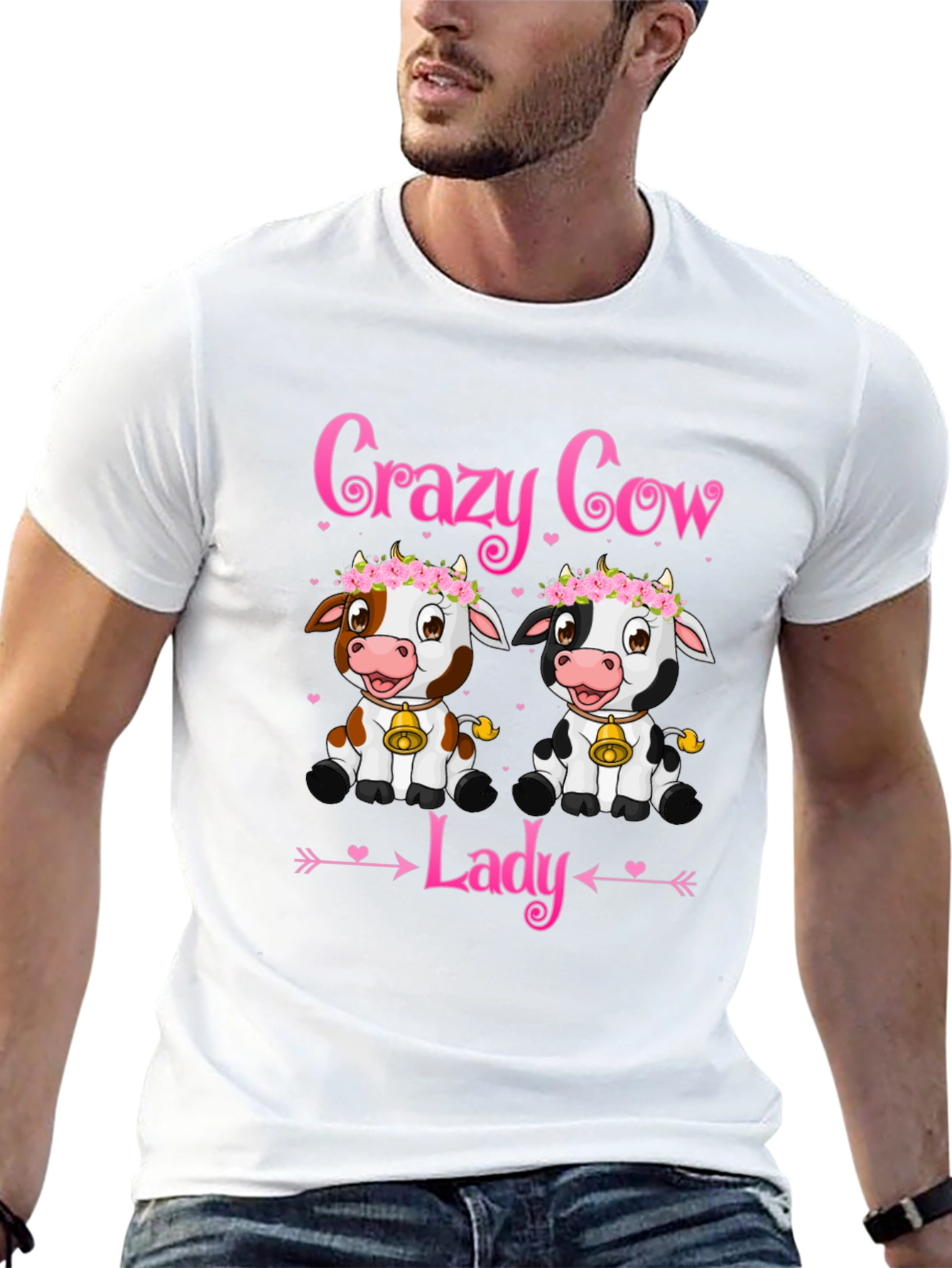 Crazy Cow Lady T-Shirt - Cute Animal Lover Tee