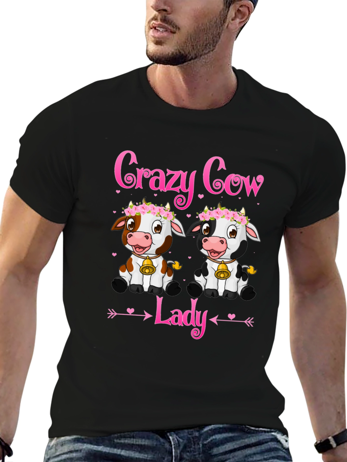 Crazy Cow Lady T-Shirt - Cute Animal Lover Tee