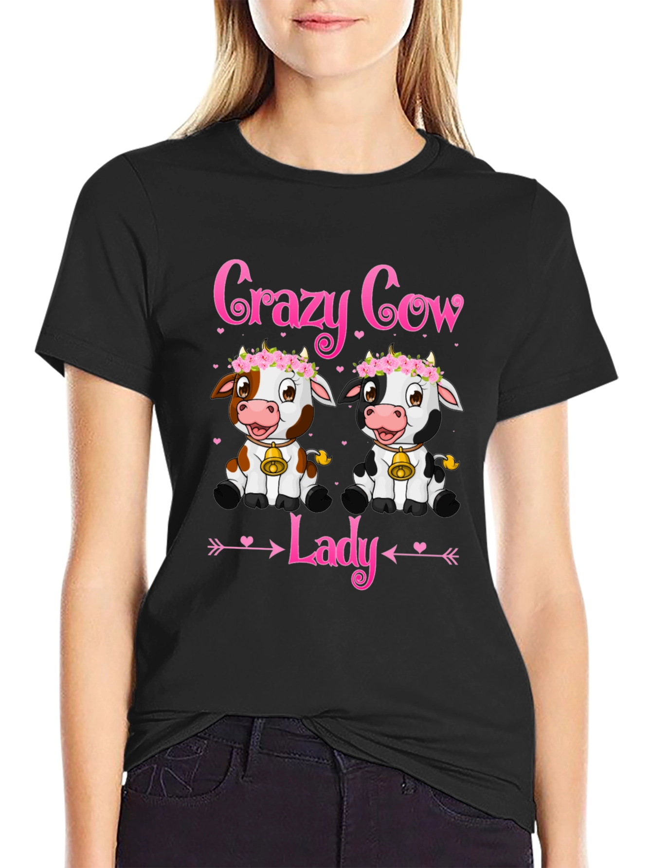 Crazy Cow Lady T-Shirt - Cute Animal Lover Tee