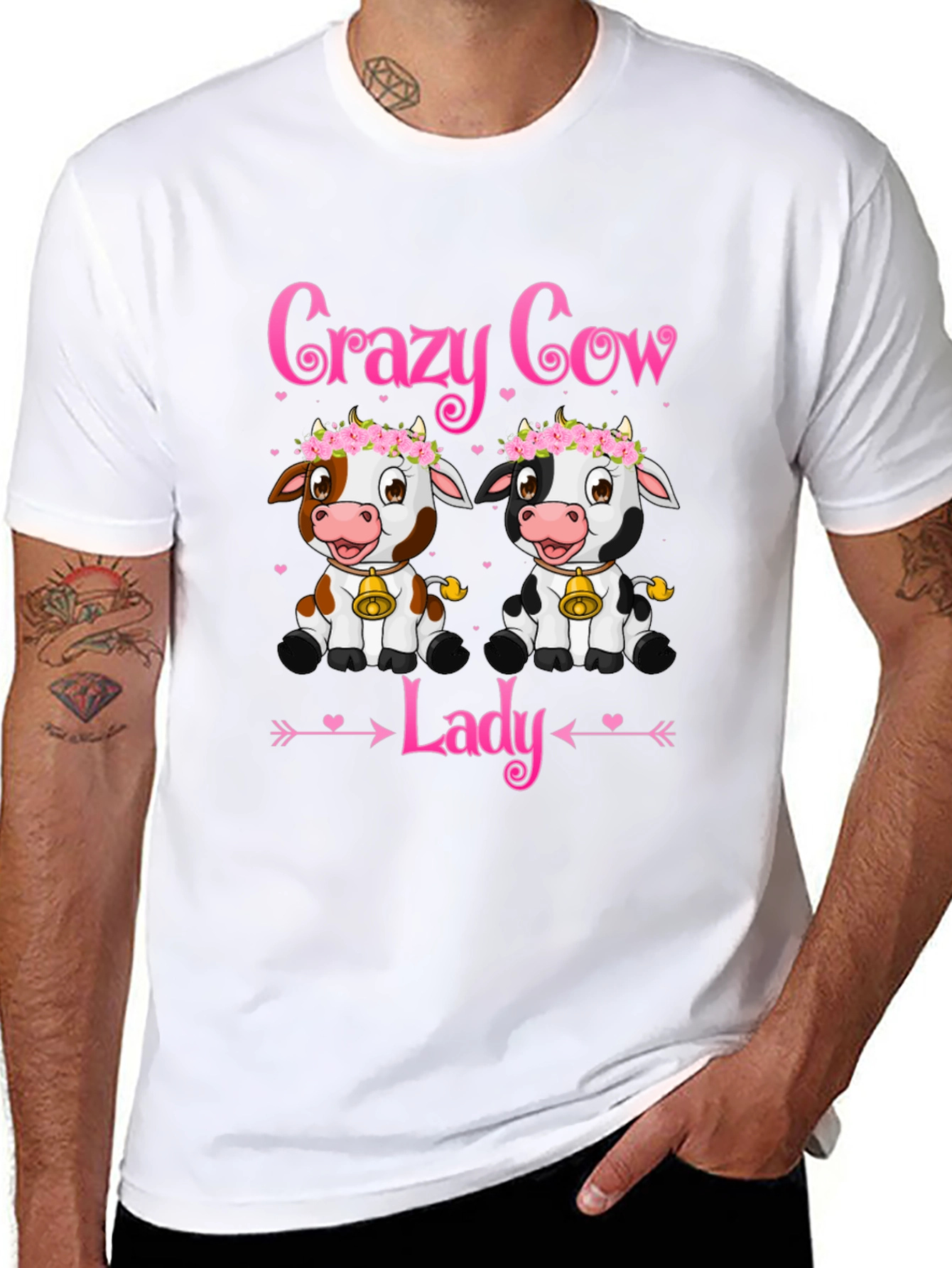 Crazy Cow Lady T-Shirt - Cute Animal Lover Tee