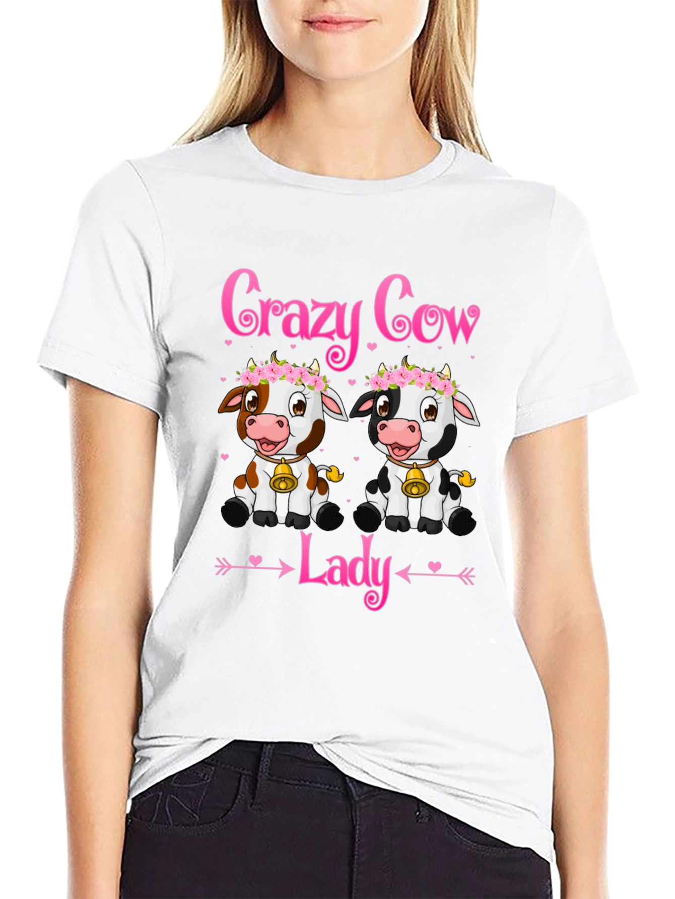 Crazy Cow Lady T-Shirt - Cute Animal Lover Tee