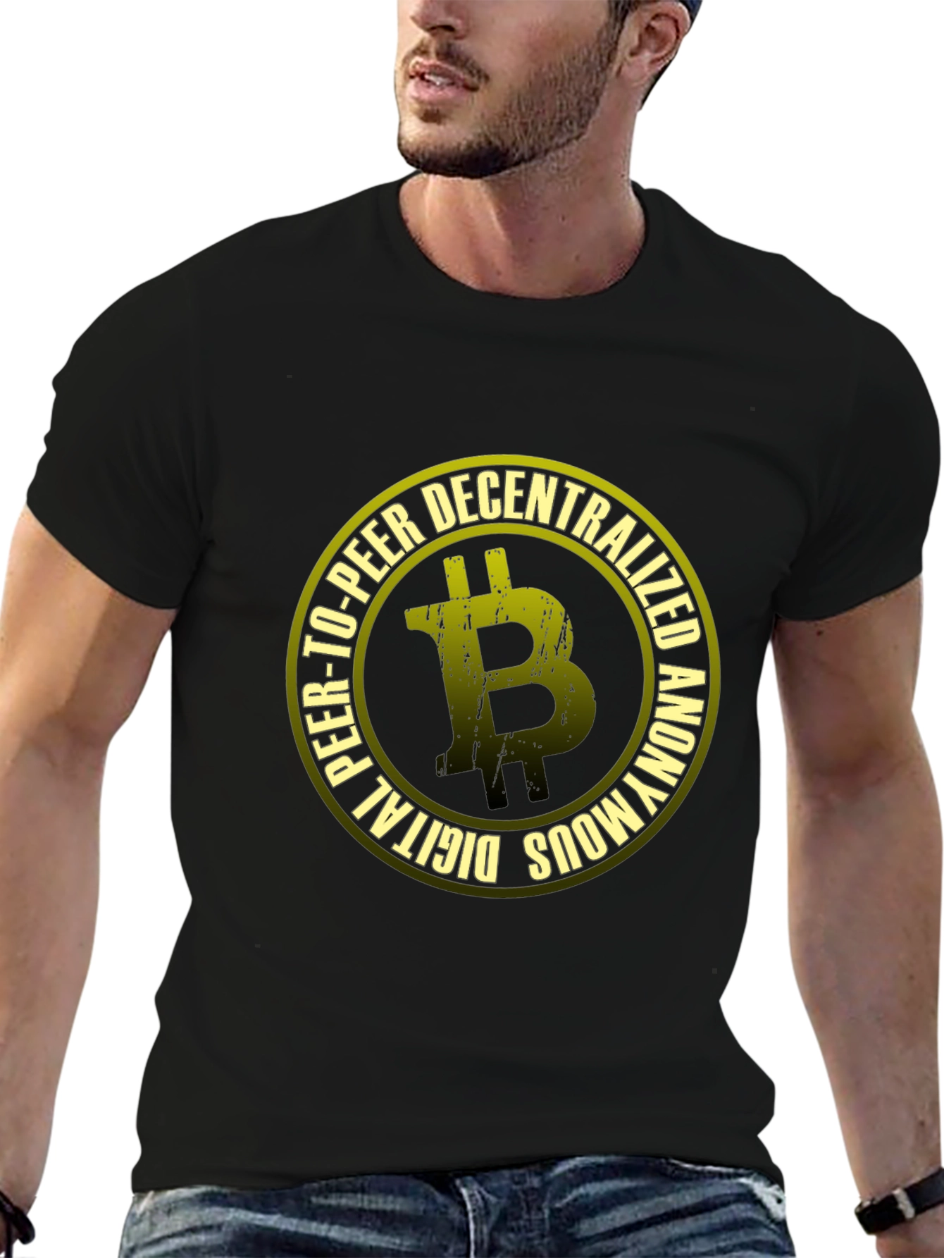 Bitcoin Decentralized Graphic Black T-Shirt