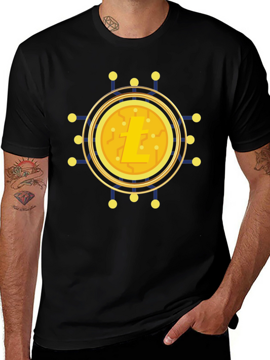 Litecoin Crypto Tee - Black Cotton Blend Shirt