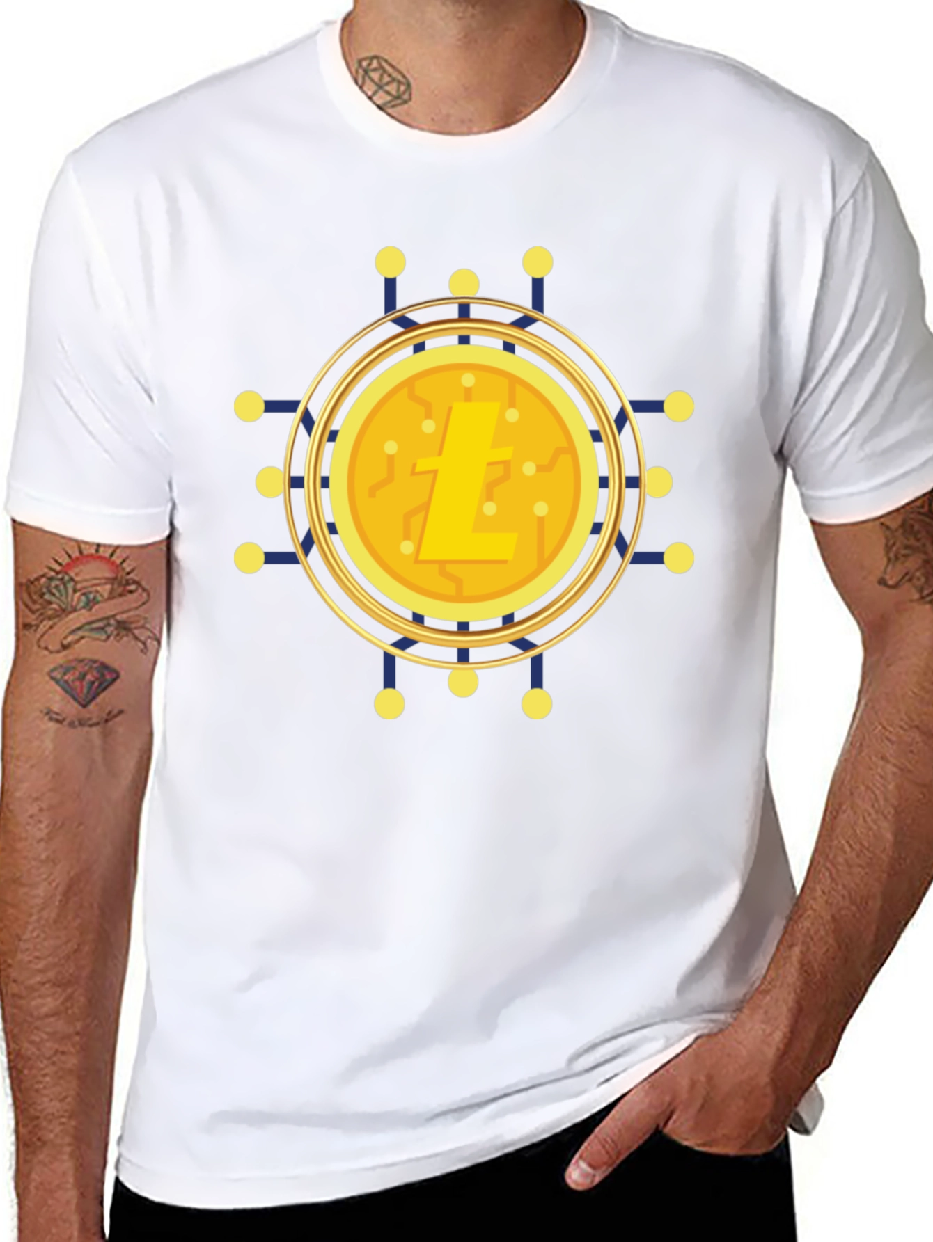 Litecoin Crypto Tee - Black Cotton Blend Shirt