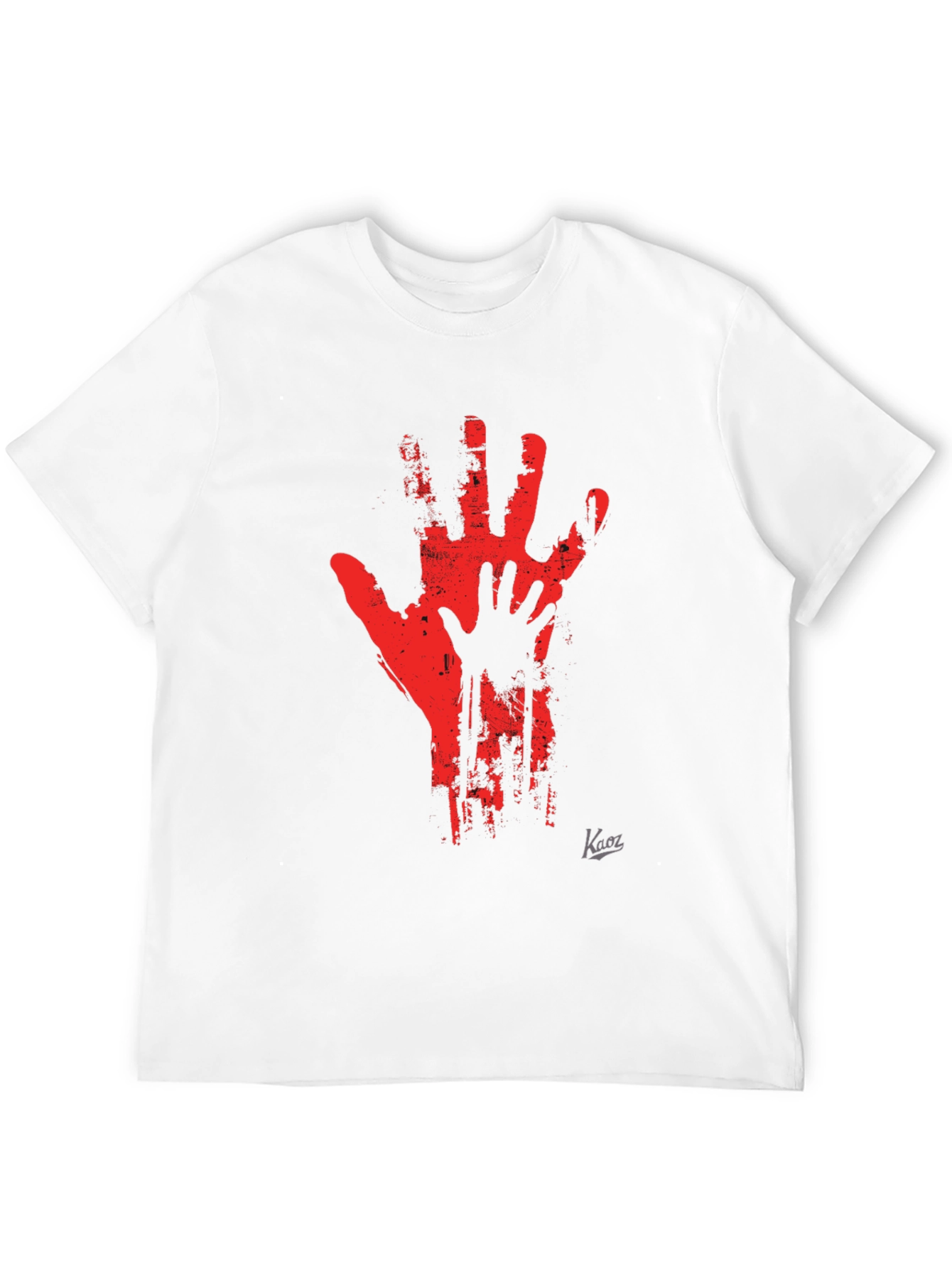 Distressed Hand Print Graphic Tee - Black