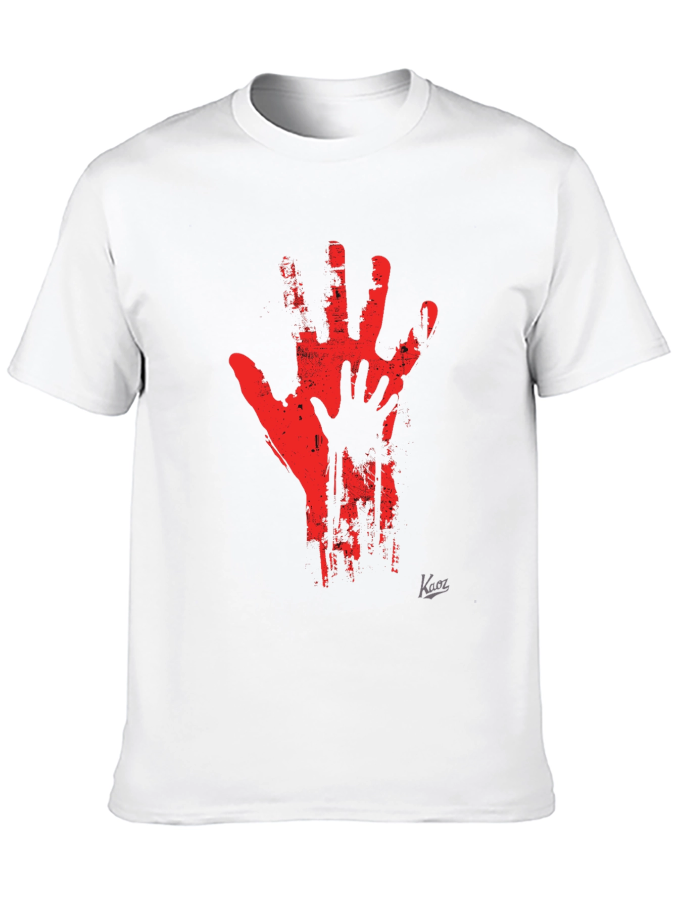 Distressed Hand Print Graphic Tee - Black