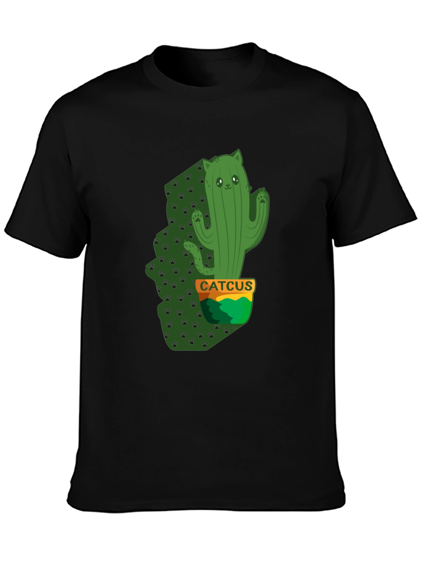 Cactus Cat Graphic T-Shirt - Catcus Tee