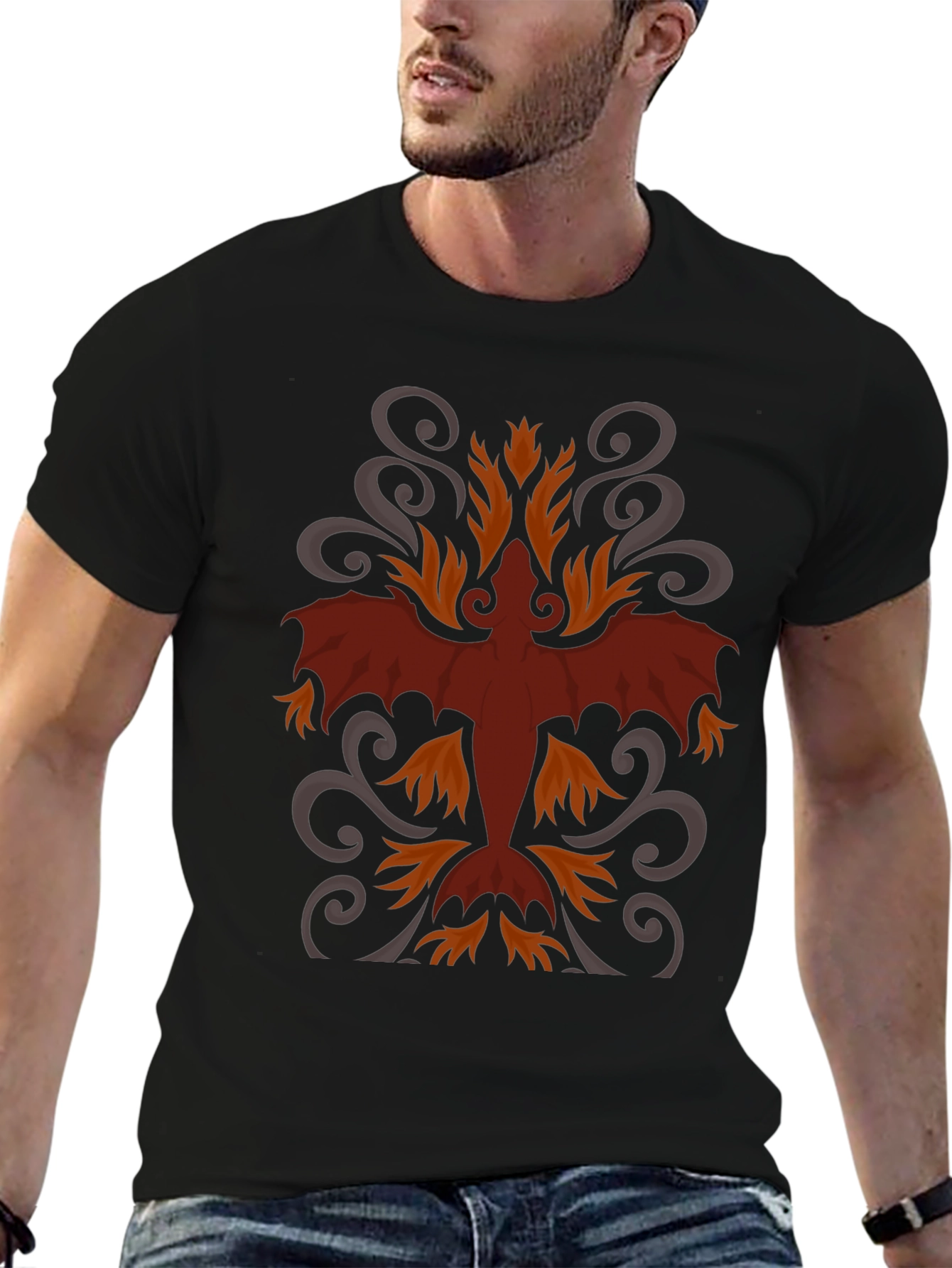 Dragon Graphic Tee - Stylish Mens Black T-Shirt