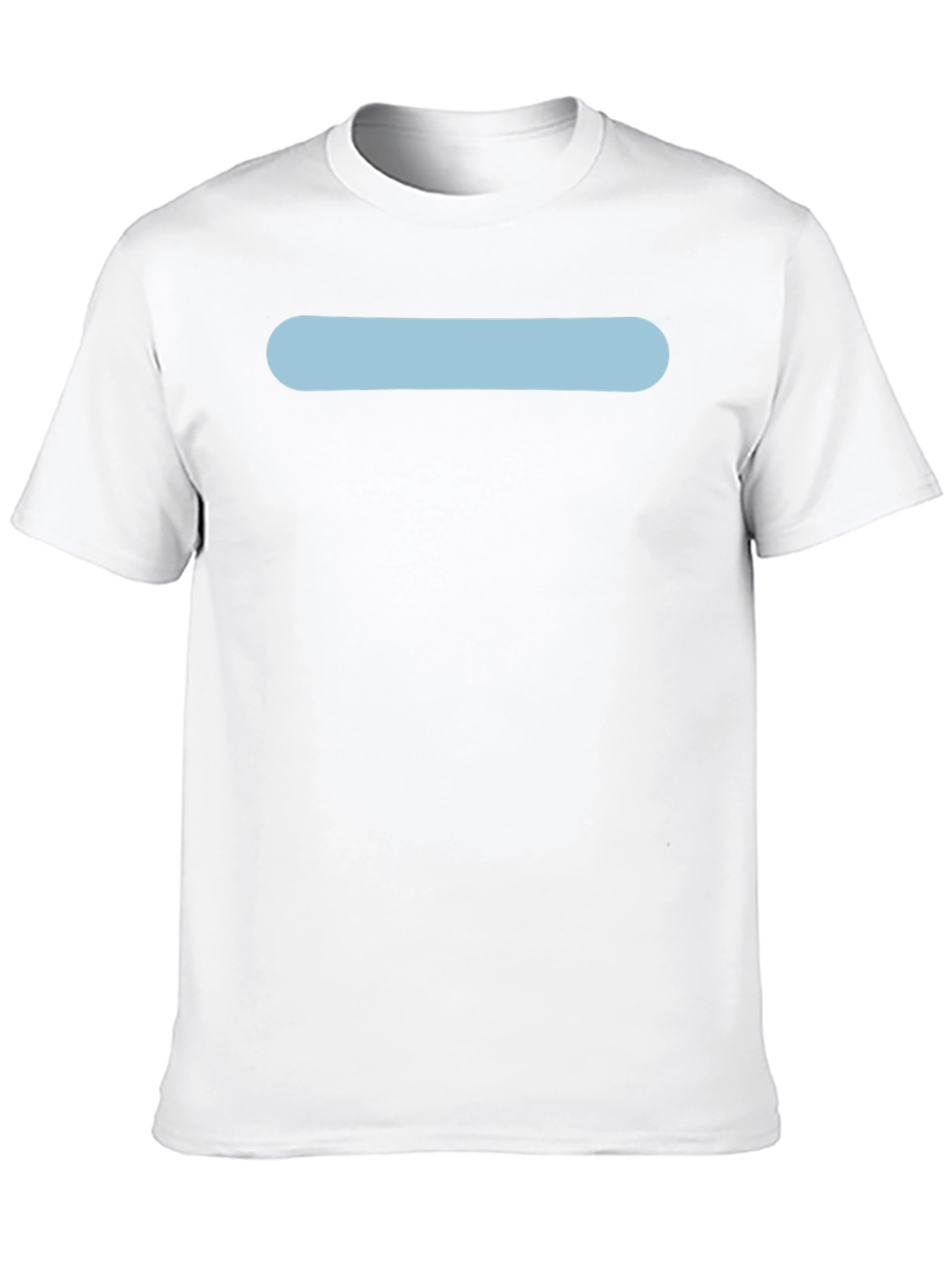 Mens Black Crew Neck T-Shirt with Light Blue Stripe