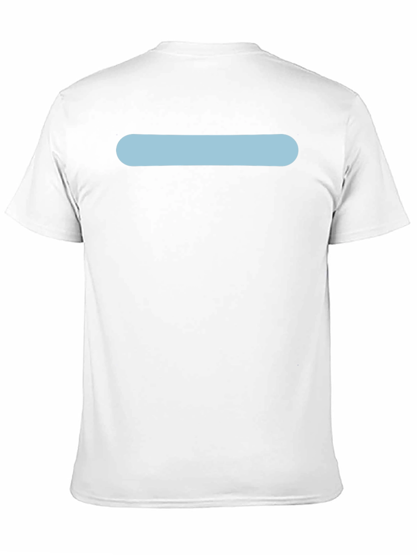 Mens Black Crew Neck T-Shirt with Light Blue Stripe