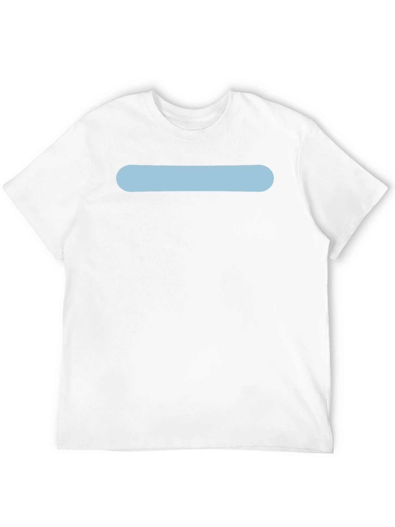 Mens Black Crew Neck T-Shirt with Light Blue Stripe