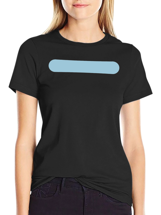 Mens Black Crew Neck T-Shirt with Light Blue Stripe