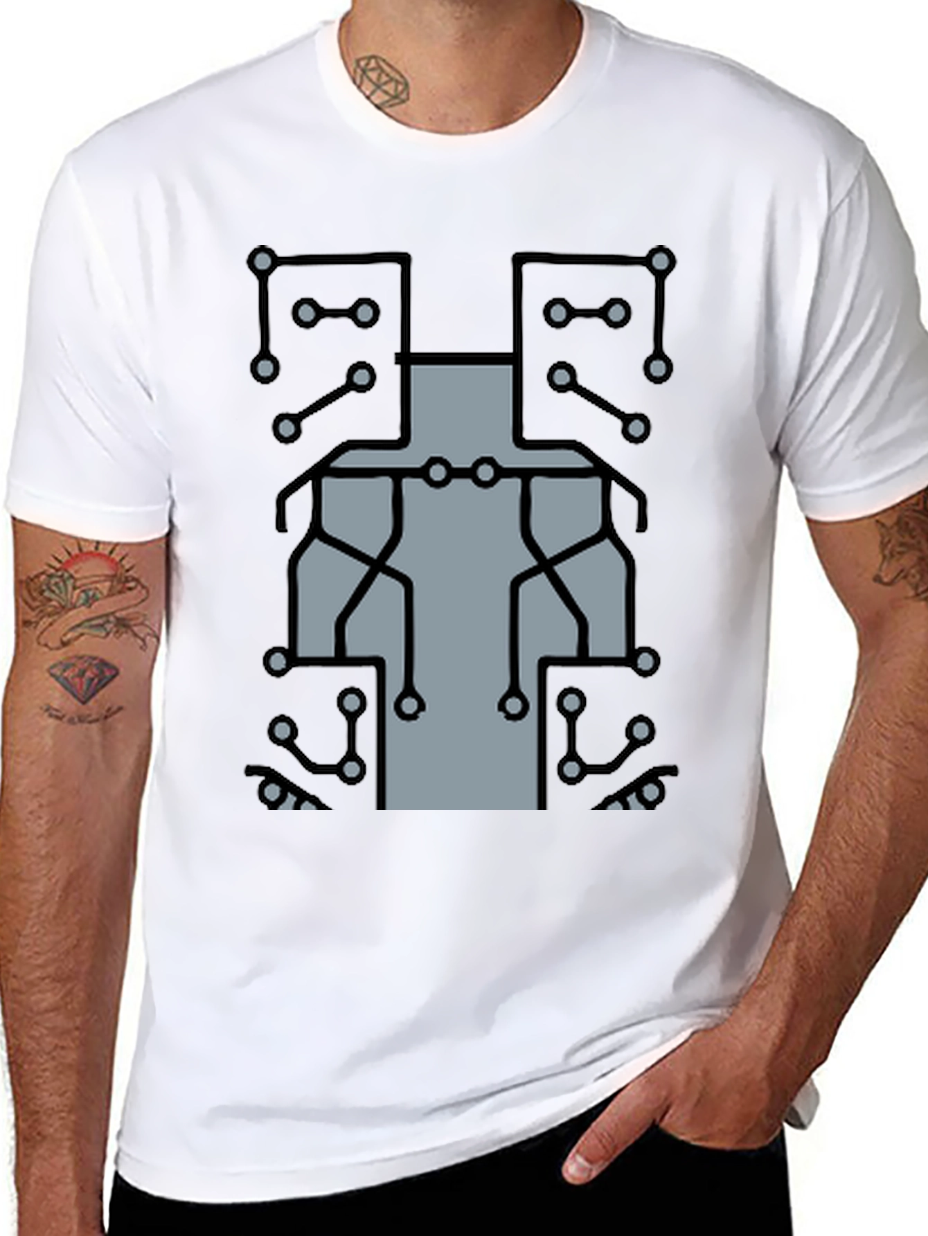 Circuit Board Graphic T-Shirt - Tech Geek Style
