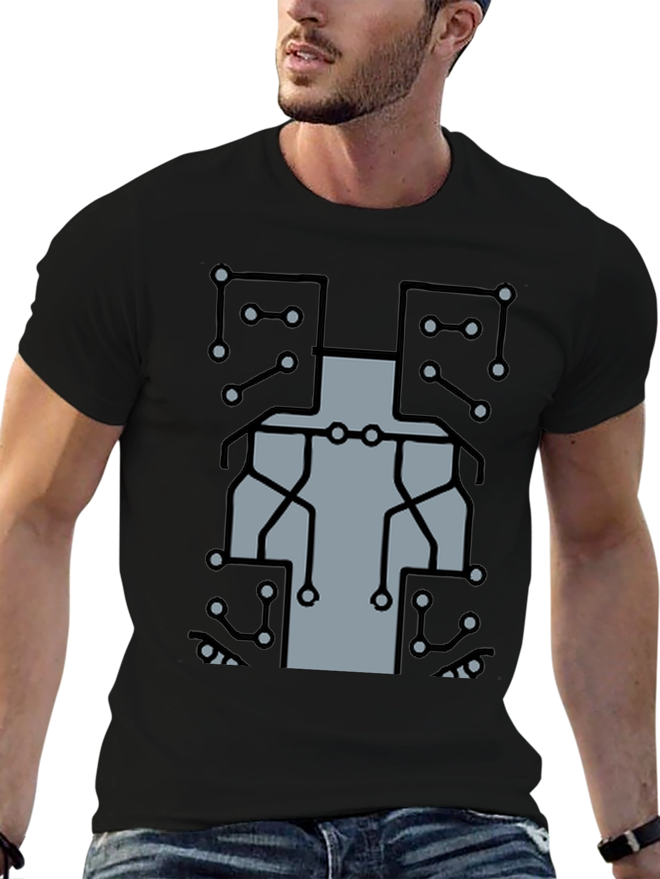 Circuit Board Graphic T-Shirt - Tech Geek Style