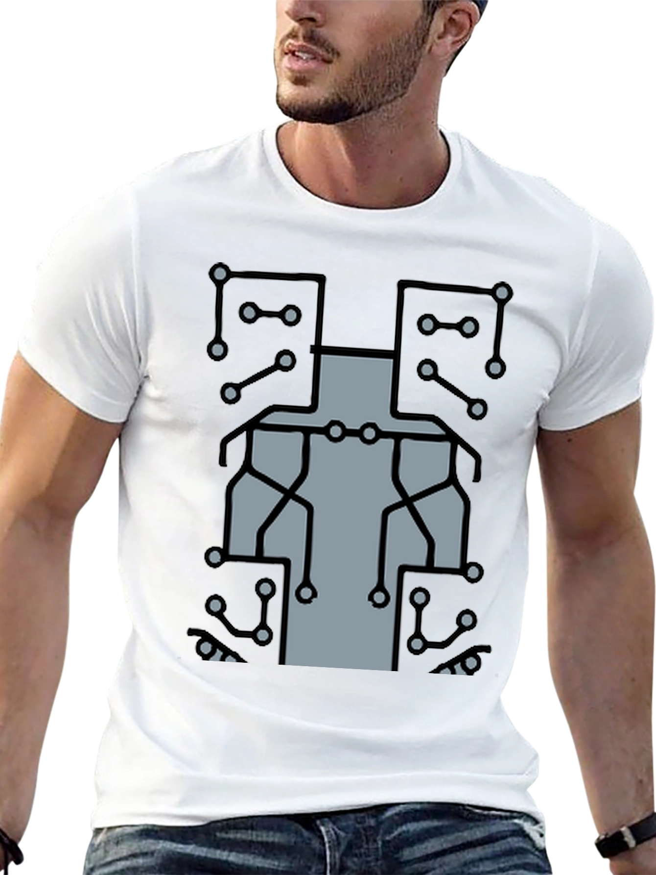 Circuit Board Graphic T-Shirt - Tech Geek Style