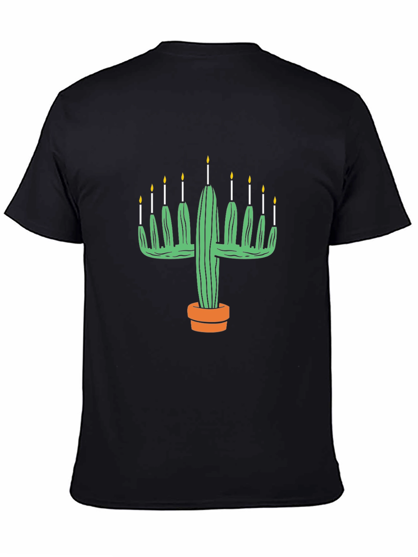 Cactus Menorah Graphic Tee - Black