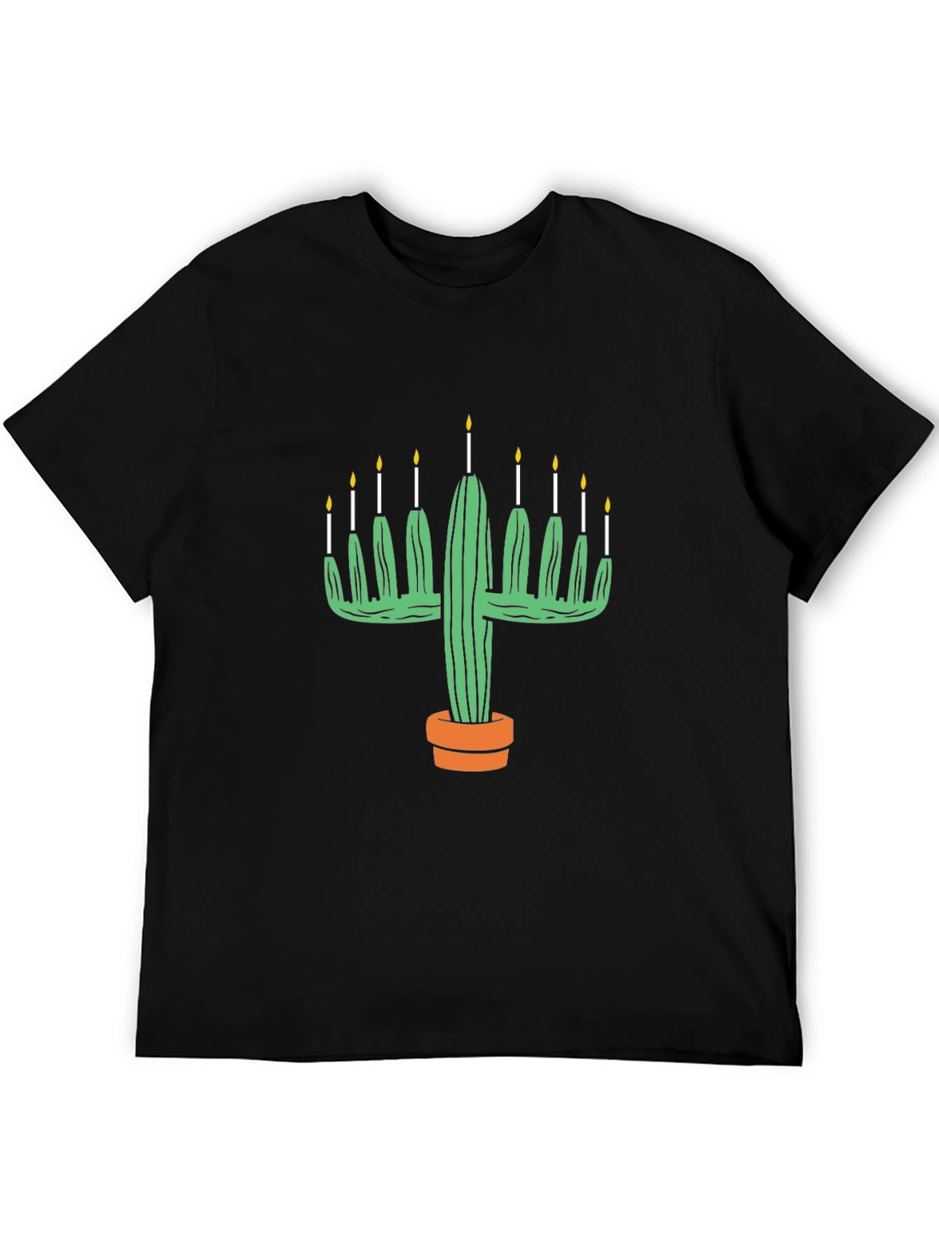 Cactus Menorah Graphic Tee - Black