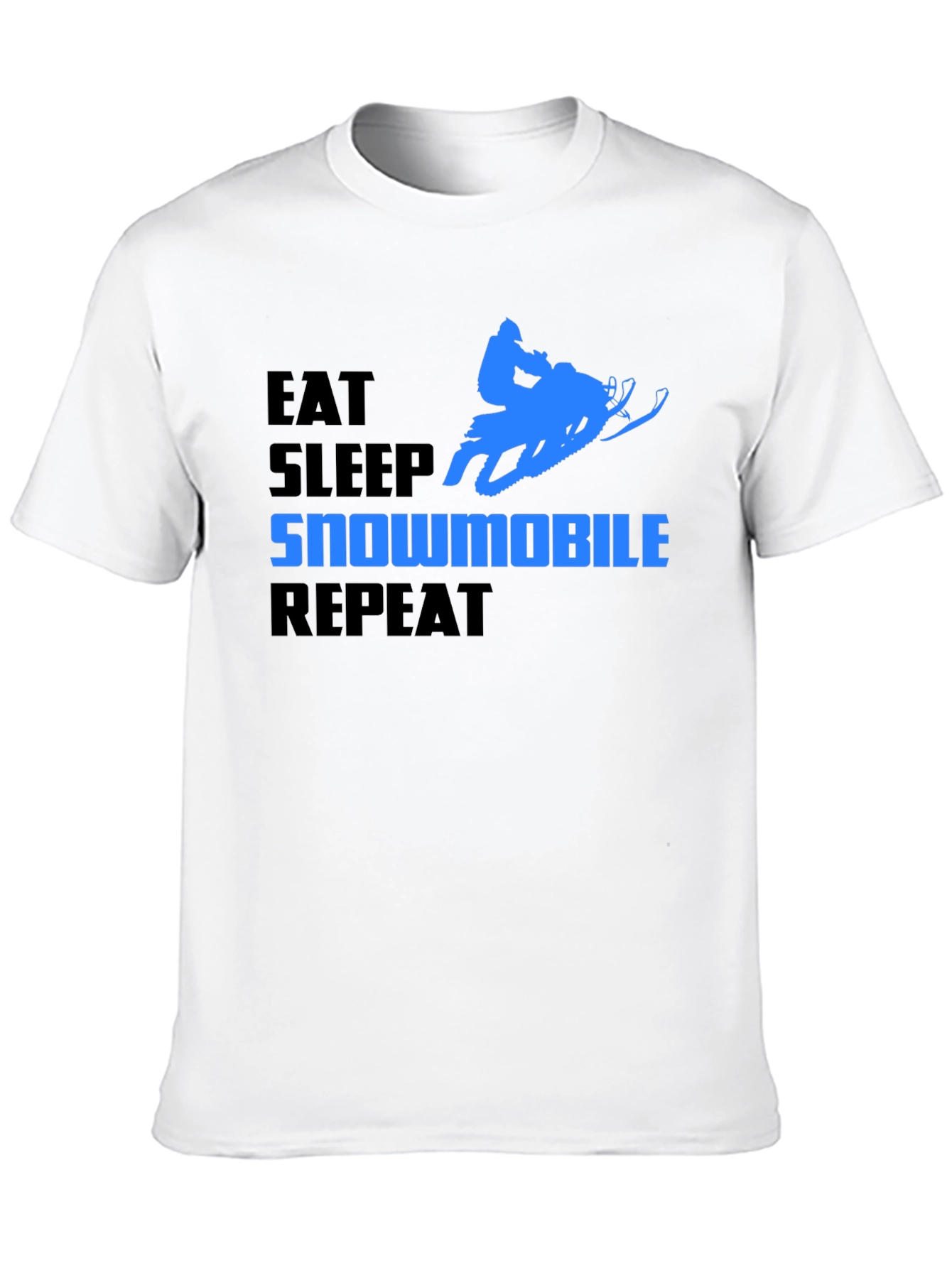 Eat Sleep Snowmobile Repeat Black Graphic T-Shirt