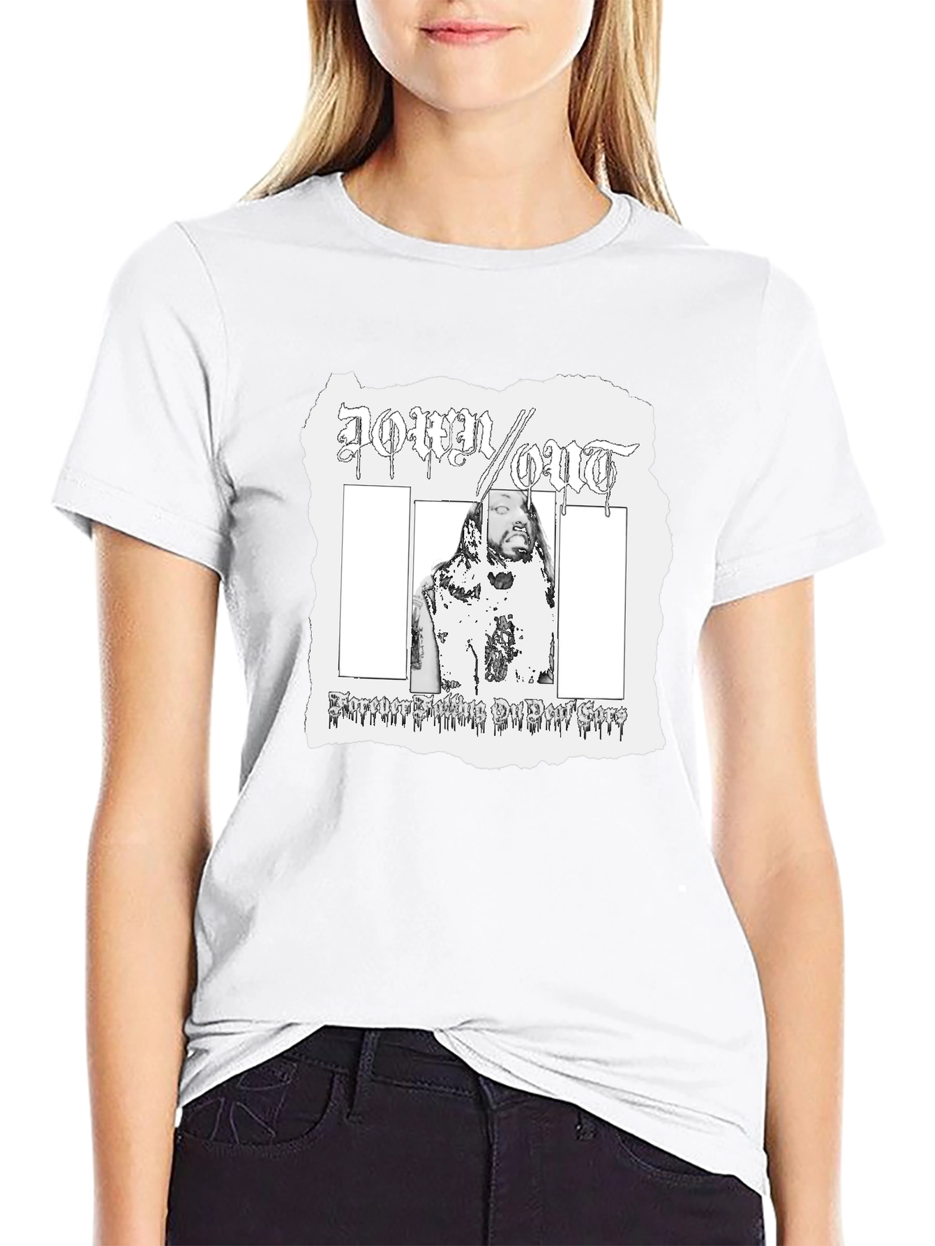 Down Out T-Shirt Black Graphic Tee