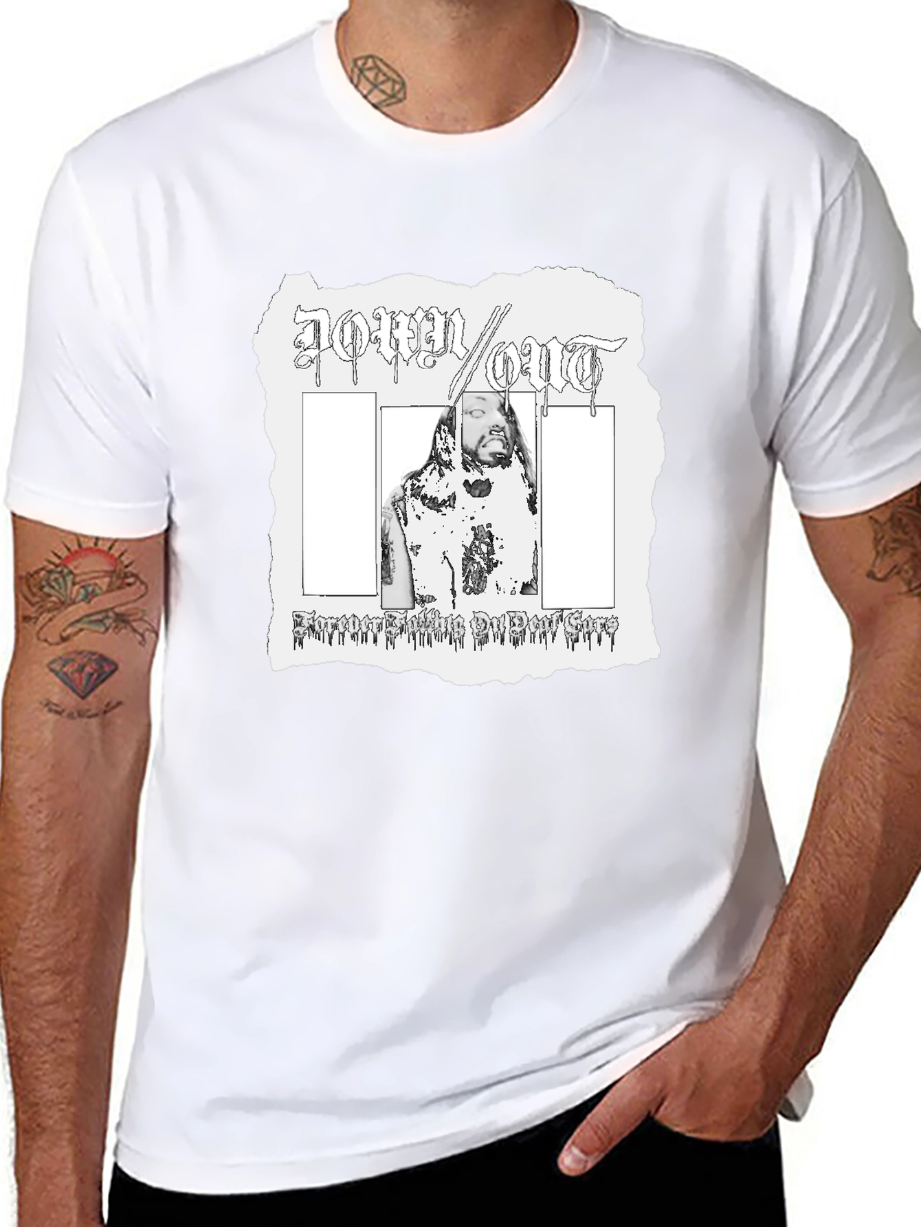 Down Out T-Shirt Black Graphic Tee