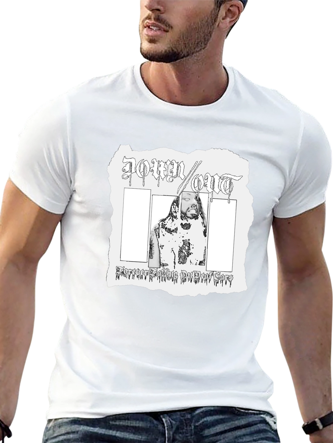 Down Out T-Shirt Black Graphic Tee