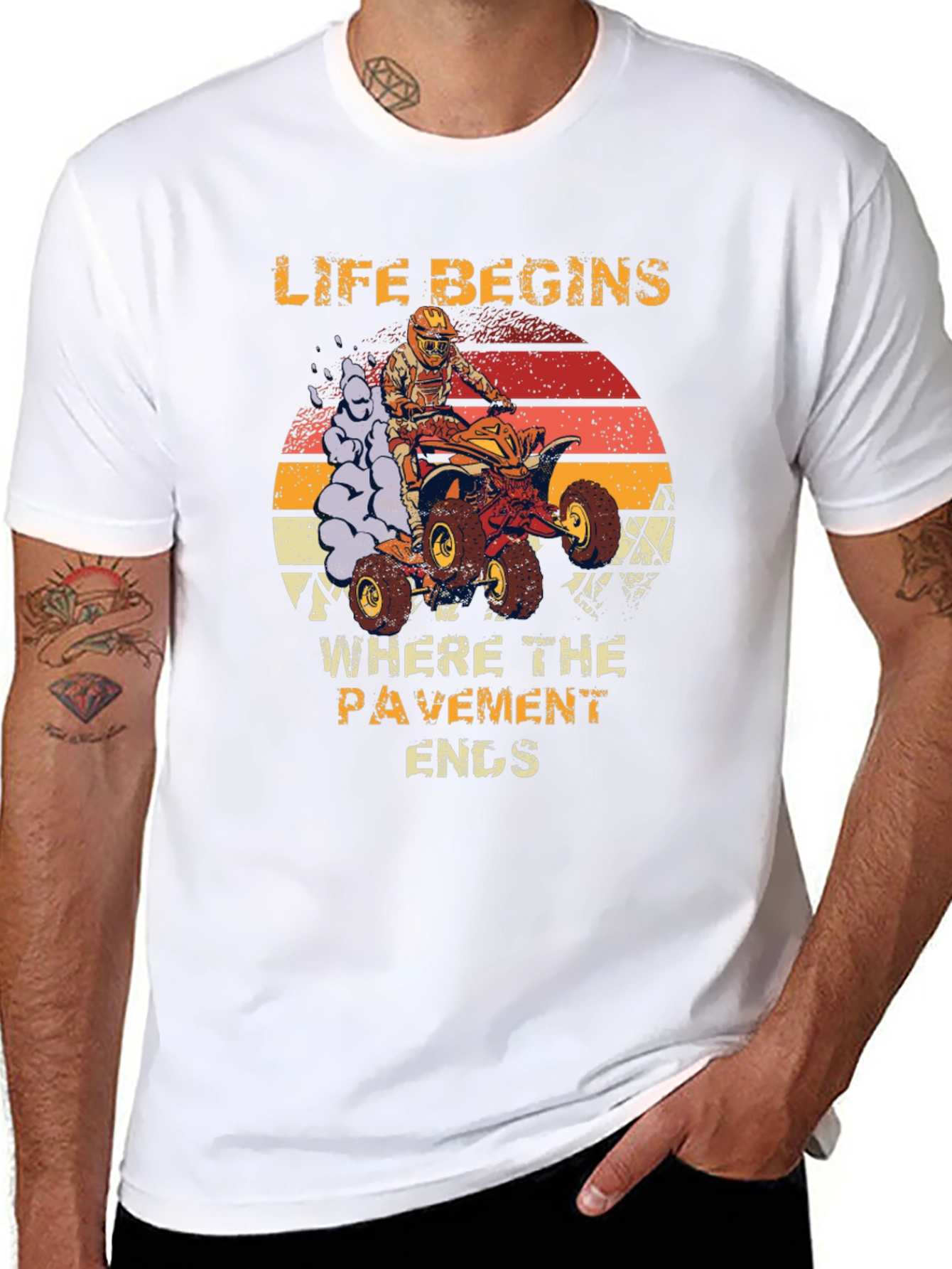 Life Begins Where Pavement Ends ATV Rider T-Shirt