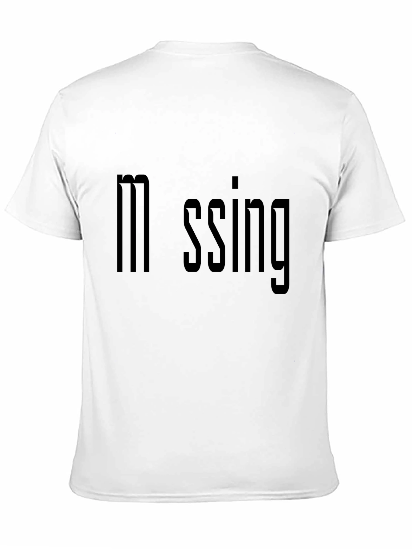 Missing Text Graphic Black T-Shirt for Men